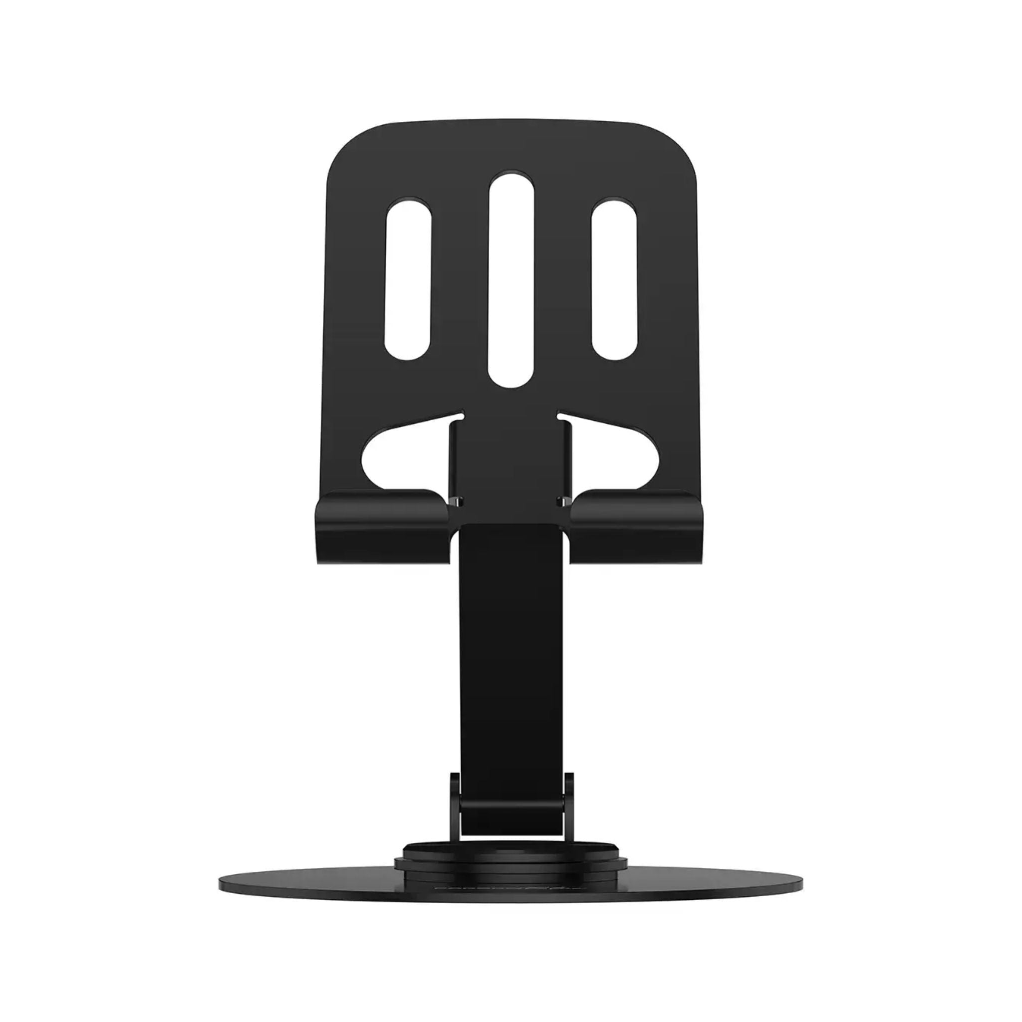 Porodo Blue Desktop Phone Holder with 360° Rotating Base, Foldable Adjustable Arm, Stable Non-Slip Base, Aluminum Alloy & Carbon Steel Build, Universal Compatibility for Horizontal & Vertical Viewing – Black