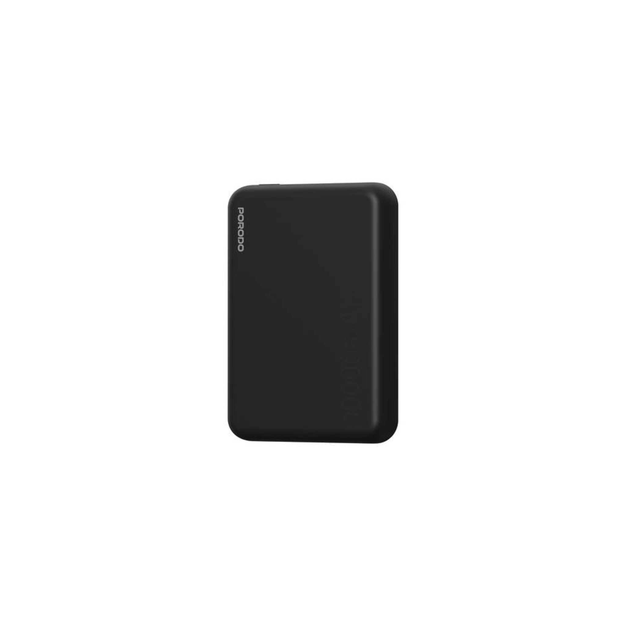 Porodo 10000mAh MagSafe Power Bank, Fast Charge, Portable & Compact Design, Type-C Input, Type-C & Wireless Outputs, 10° C-45° C Working Temperature, Strong Magnetic Hold, 20W Power Delivery - Black