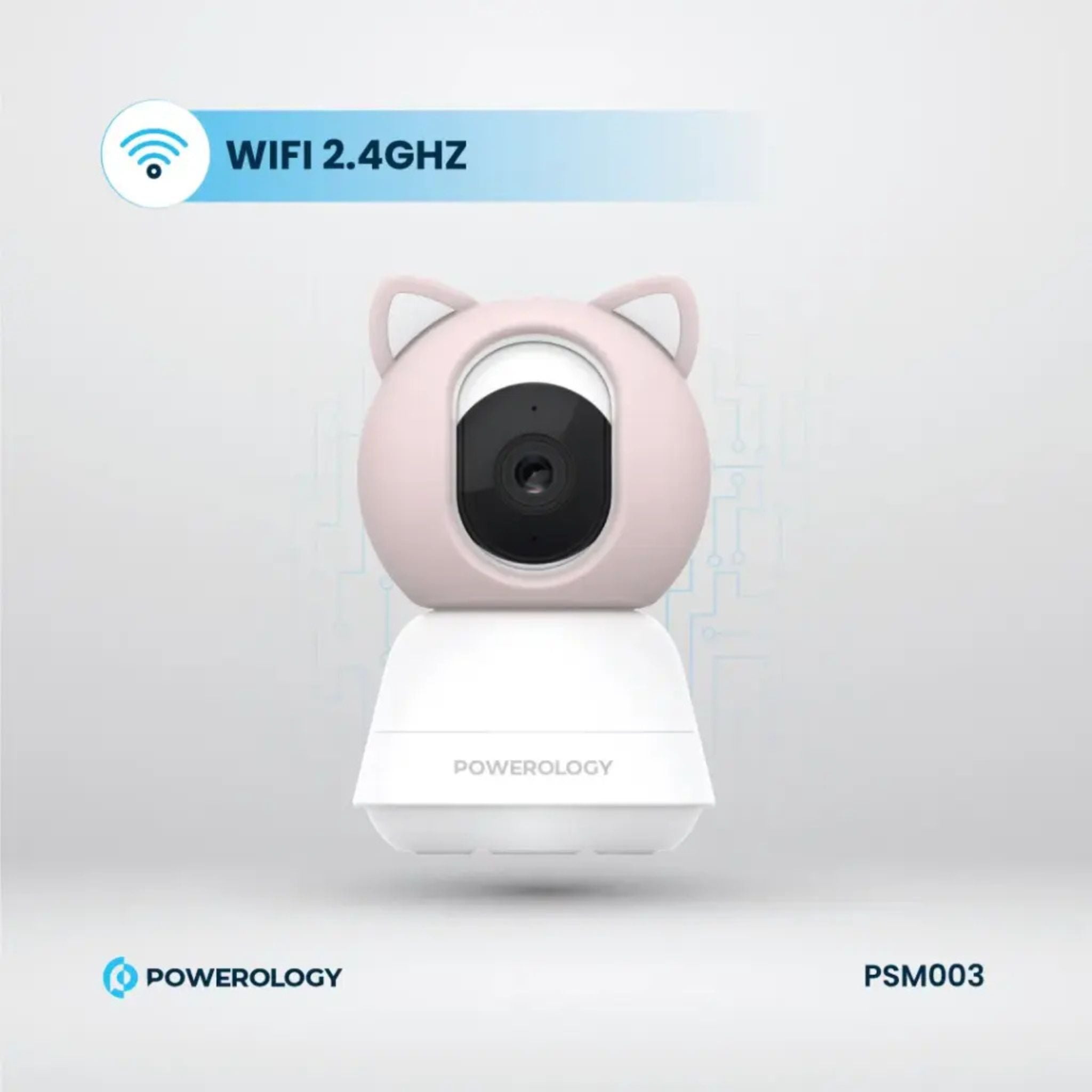 Powerology Monitor & App Baby Camera with 5" HD Display, 1080p Full HD Video, 2.4GHz Wi-Fi, AI Motion Tracking, Cry Detection, Two-Way Audio, Pan/Tilt/Zoom, Smart Night Vision, Temperature Alerts, Micro SD Support up to 256GB –Blue/Pink
