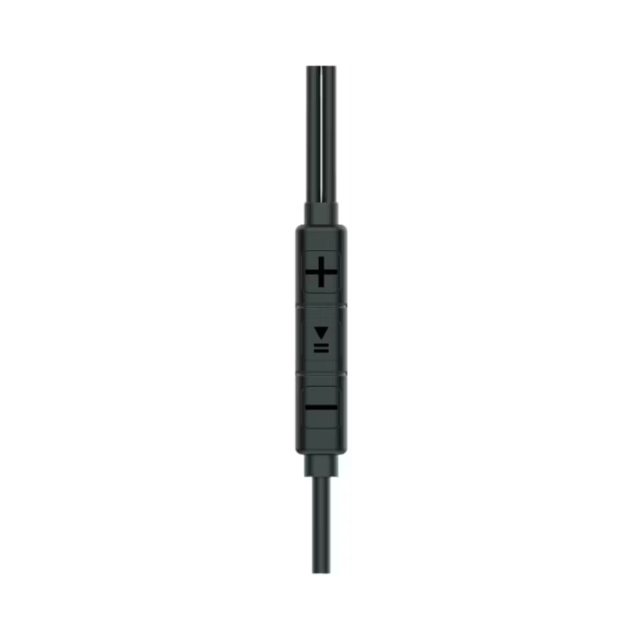Porodo Soundtec Stereo Earphones, TPE + Metal + ABS Material, Type-C Connection, 1.2m Cable Length, High-Clarity Mic, Crisp Audio - Black