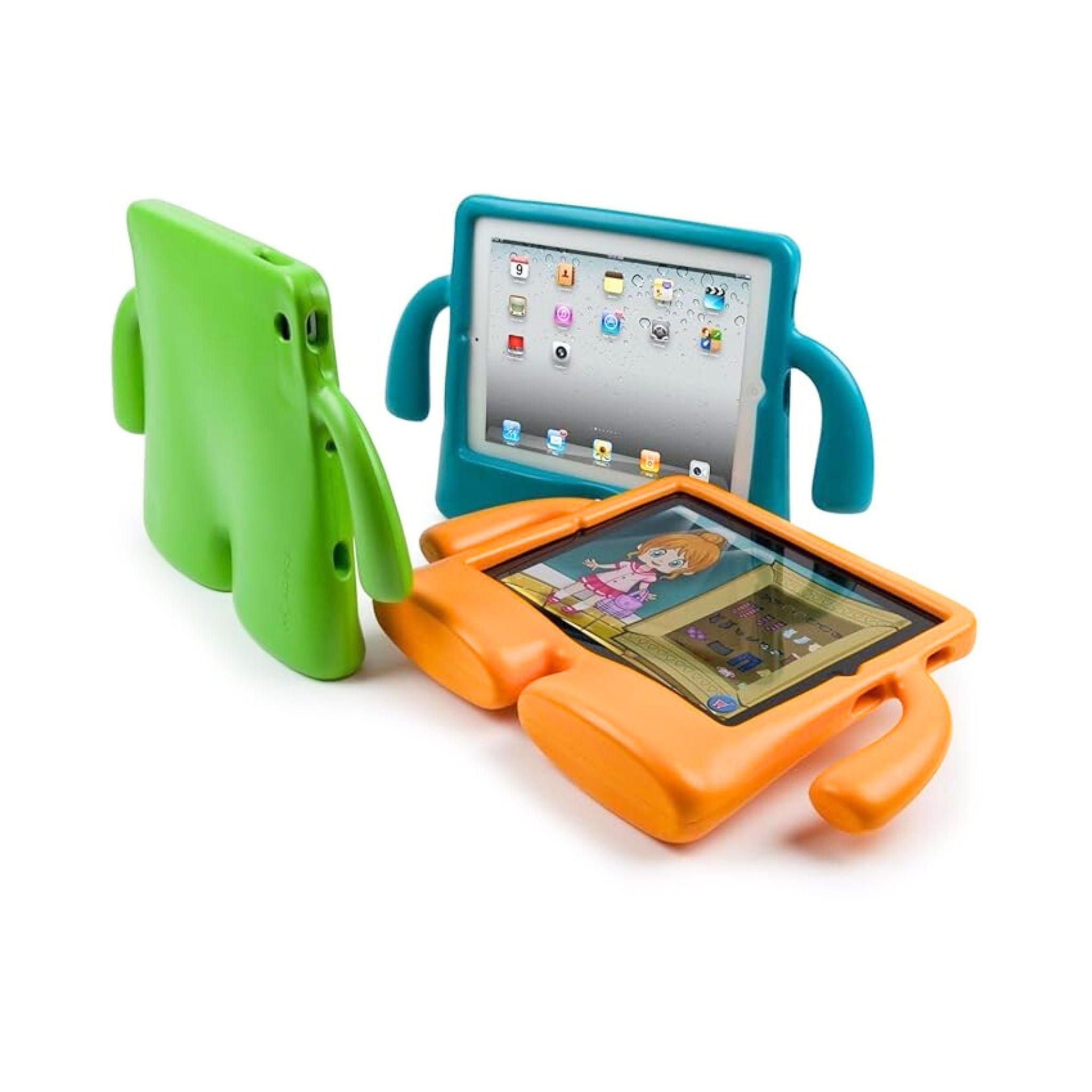 Kids Case for IPad, Silicone IPAD 2-3-4 Fun & Durable iPad Mini Kids Case Ultimate Protection with Freestanding Design-Green