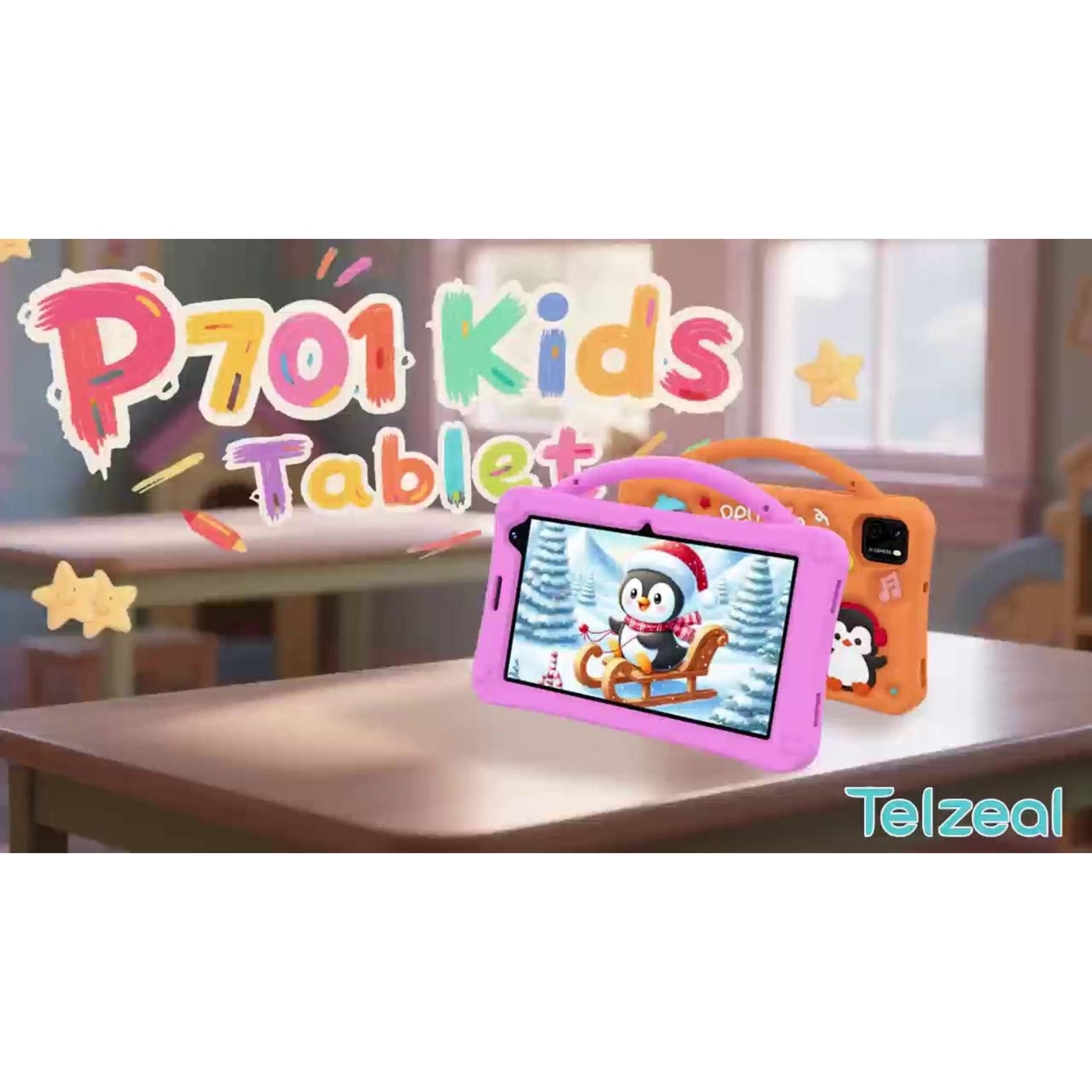 Telzeal P701, 7 Inch (1024*600) Android Tablet with Single SIM 6GB RAM 256GB ROM and 3000 mAh Battery + Free Gifts- Pink