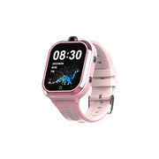 A pink Green Lion Kids smart watch with a display showing time and some app icons, worn on a virtual model.