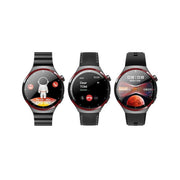 Haino Teko RW-32 Pro (Watch 4 Pro SpaceX) CURVED Glass Smartwatch with 3 pair straps-Black
