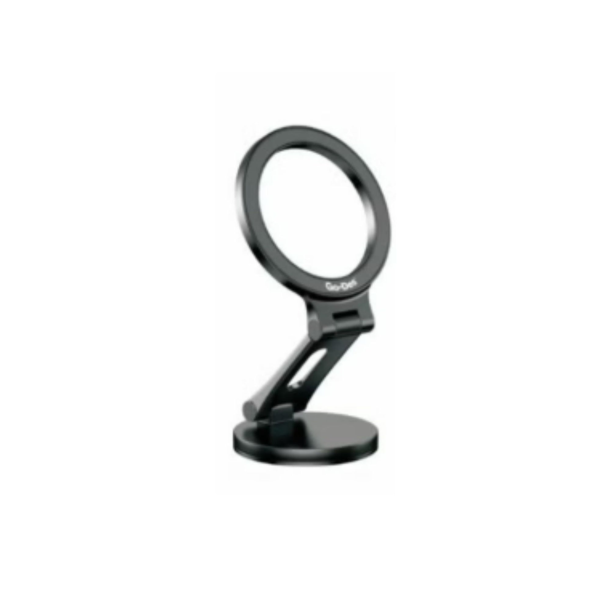 Black magnifying glass on a stand with 'Doc-Top' branding on a white background