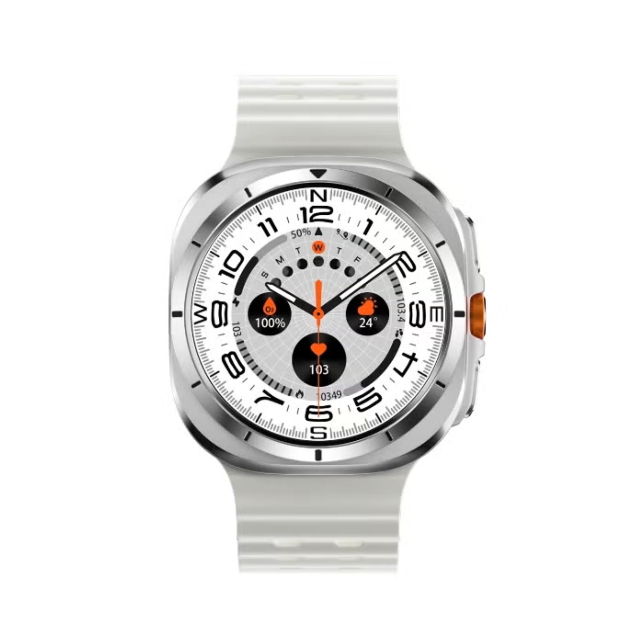 Porodo Voyager Smart Watch 1.43" AMOLED Display 466×466, Bluetooth Calling, Built-In Compass, Rugged Zinc Alloy Design, 400mAh Battery Up to 7 Days, Android & iOS Compatible- Silver