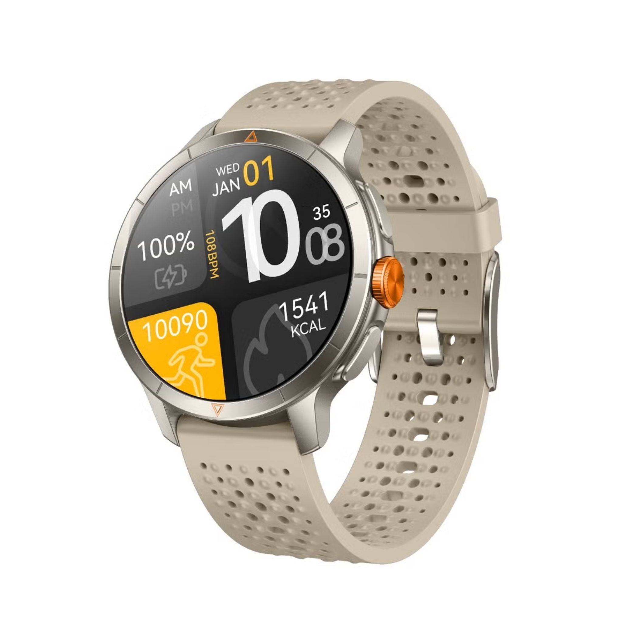 Green Lion GPS Pro Smart Watch 1.6" AMOLED Display 480×480, 1000nits Brightness, BT 5.3 Calling, Heart Rate & Sleep Monitor, 5ATM Water Resistant, 450mAh Battery Up to 6 Days, Zinc Alloy Case, GPS, TWS & Voice Recording– Titanium