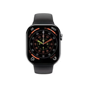 Smartwatch with a black band on a white background