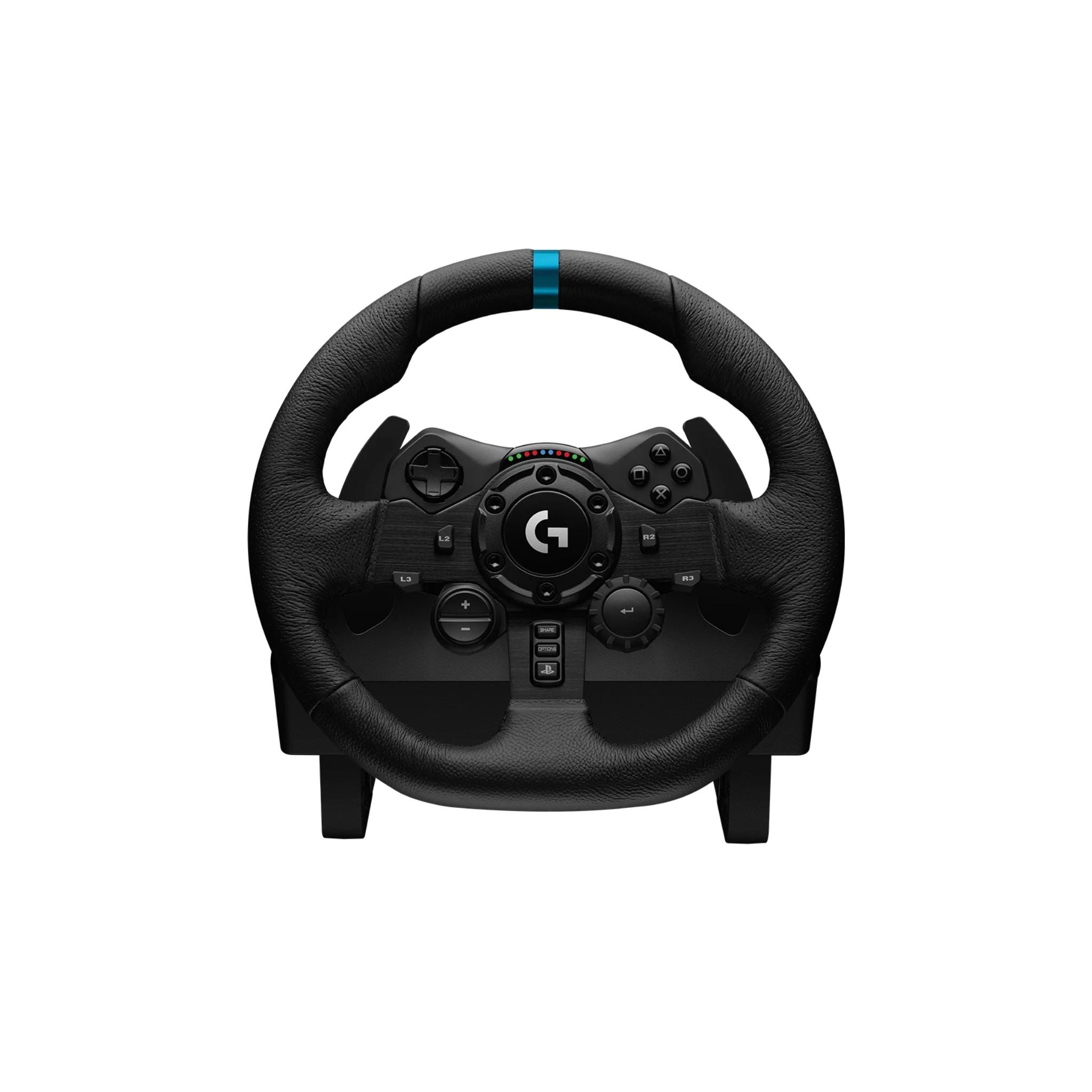 Logitech G923 Racing Wheel and Pedals, TRUEFORCE up to 1000 Hz Force Feedback, Responsive Driving Design, Dual Clutch Launch Control, Genuine Leather Wheel Cover, for PS5, PS4, PC, Mac - Black
