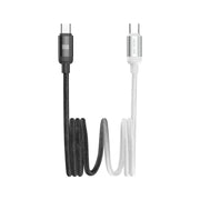 Green Lion 100W  DUO COLOR BRAIDED USB-C TO  USB-C CABLE 1M - White+Black