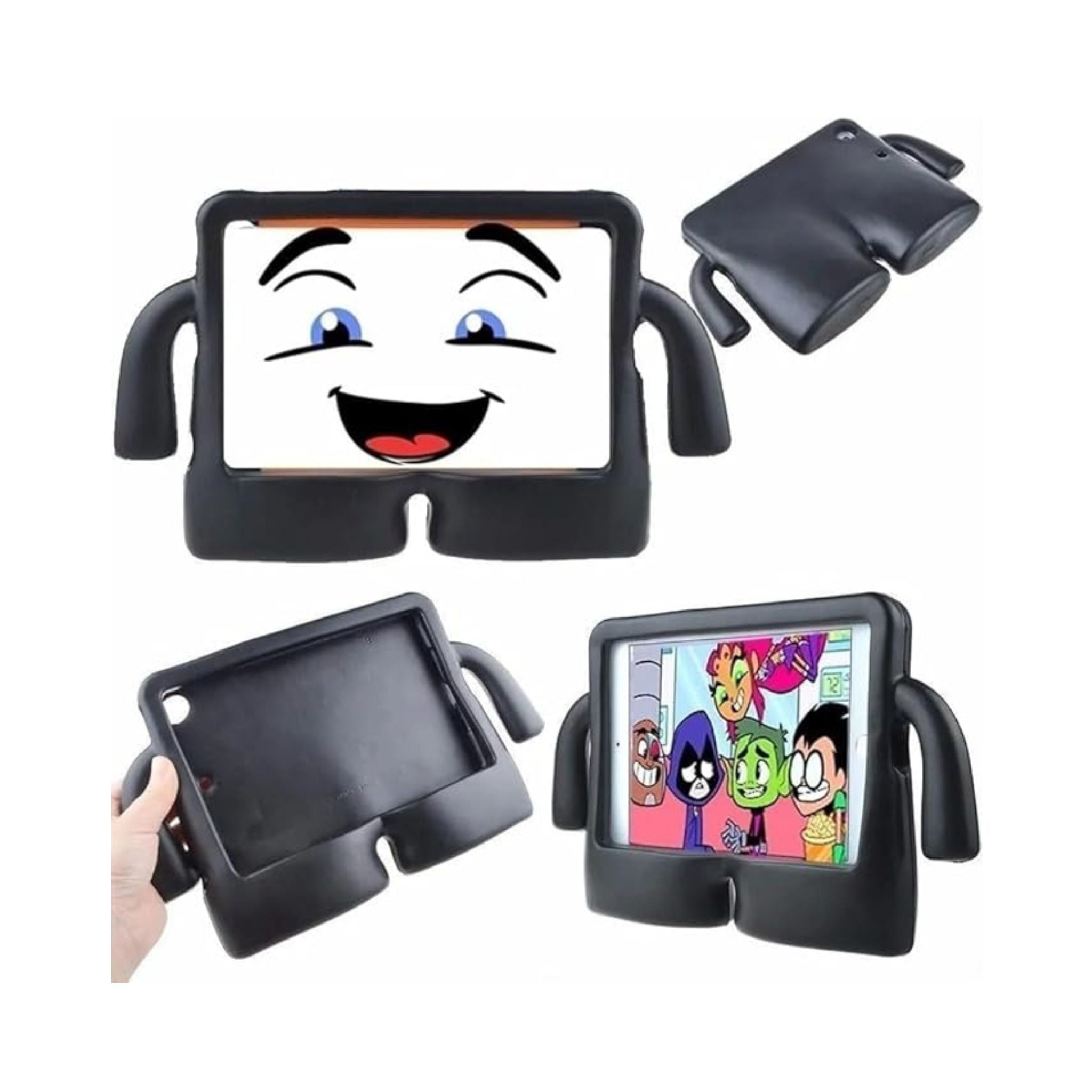 Kids Case Compatible with iPad 6th/5th Generation (9.7 Inch, 2018/2017 Model), iPad Air 2 & 1, iPad Pro 9.7 Inch 2016 Case, Rugged Shockproof Case for Boys Girls-Black