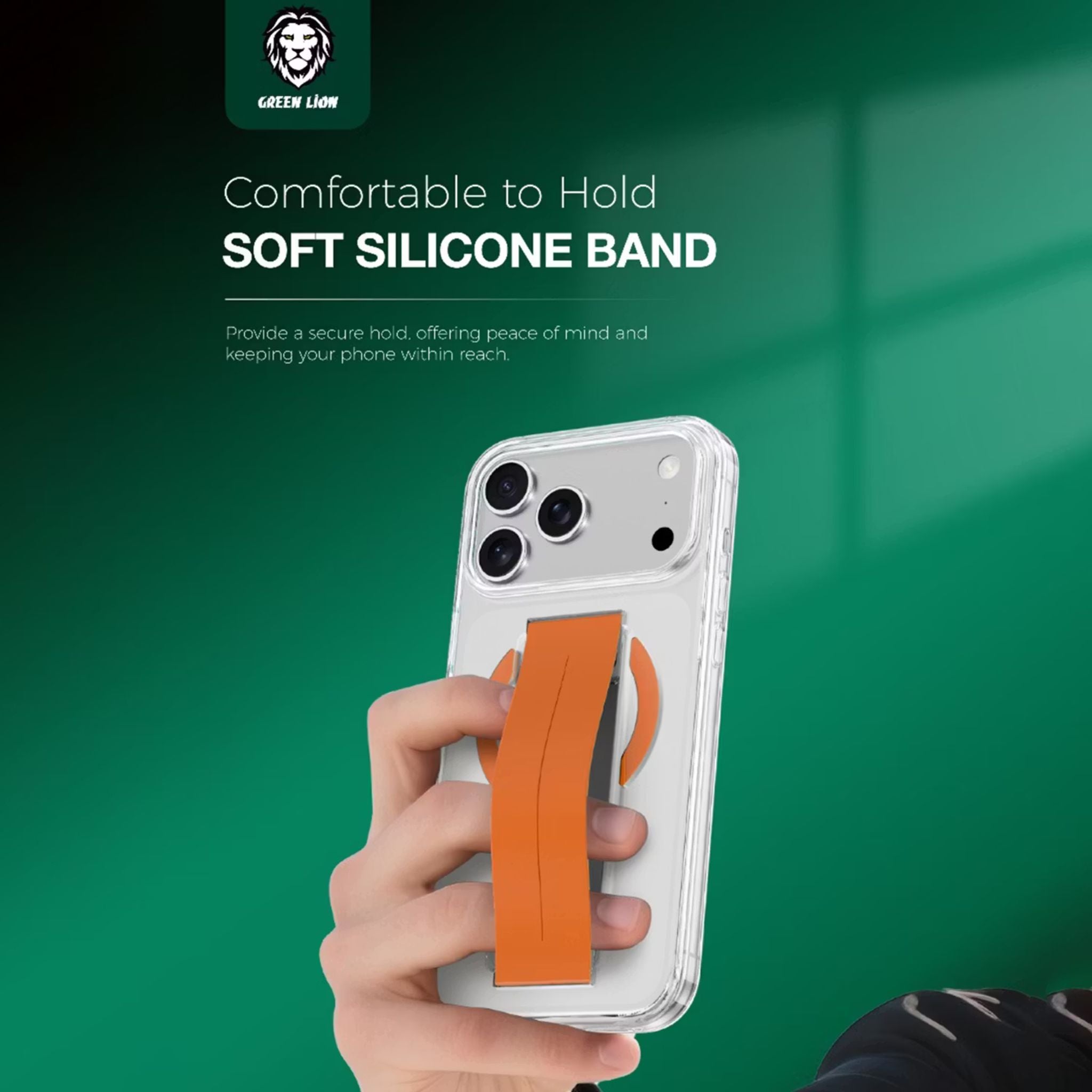 Green Lion MagSafe Grip Case for iPhone 17 Pro Max, Anti-Scratch, Camera Protection, Screen Protection, Anti-Yellowing Clarity, Comfortable Grip, Military-Grade Guard - Orange Titanium