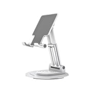 White phone holder with adjustable arm on a white background