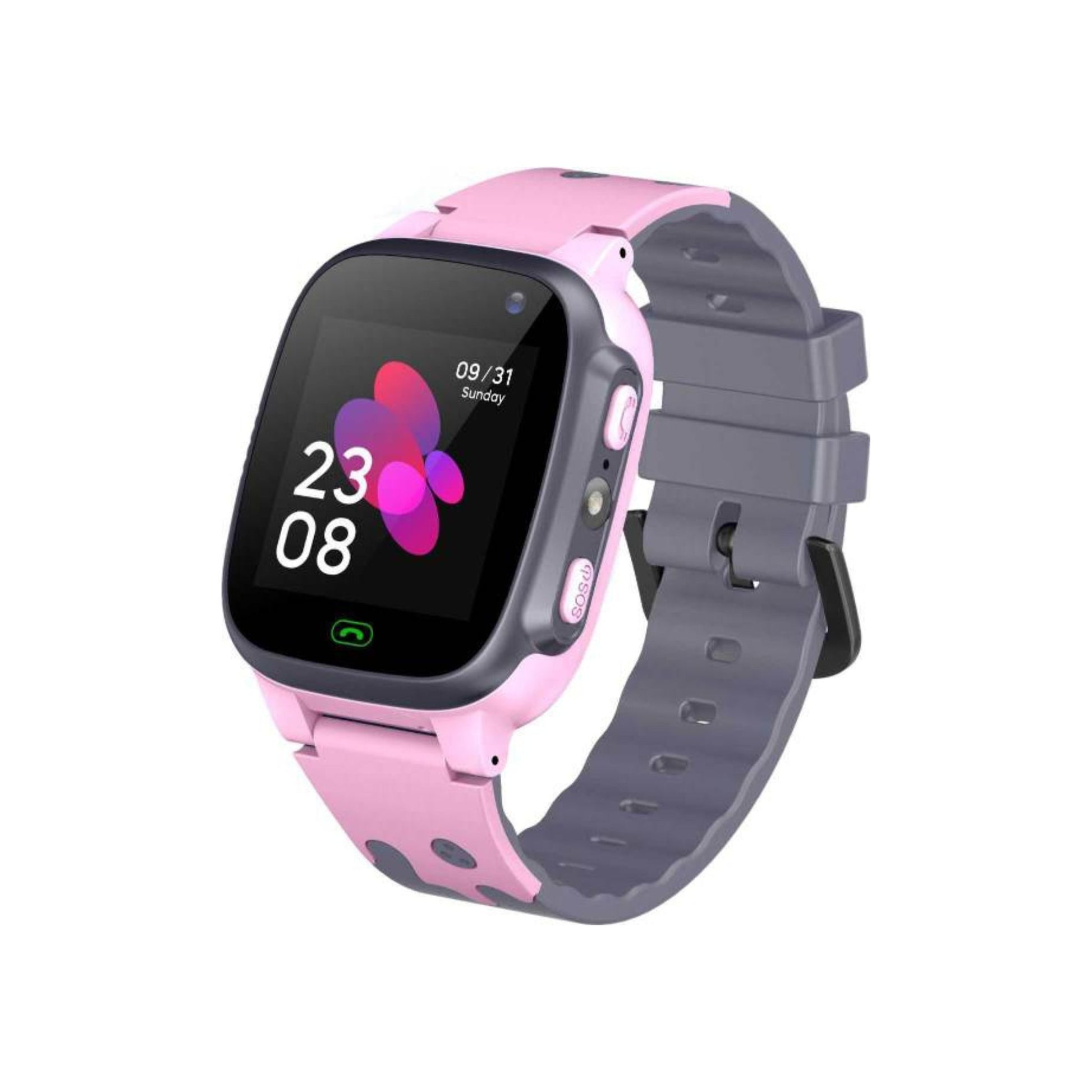 Kids Smart Watch Series 1, Touch Control Method, Charging with Micro USB Cable, 5 Days Standby Time, 400 mAh Battery, 32 MB RAM, HD Camera - Pink