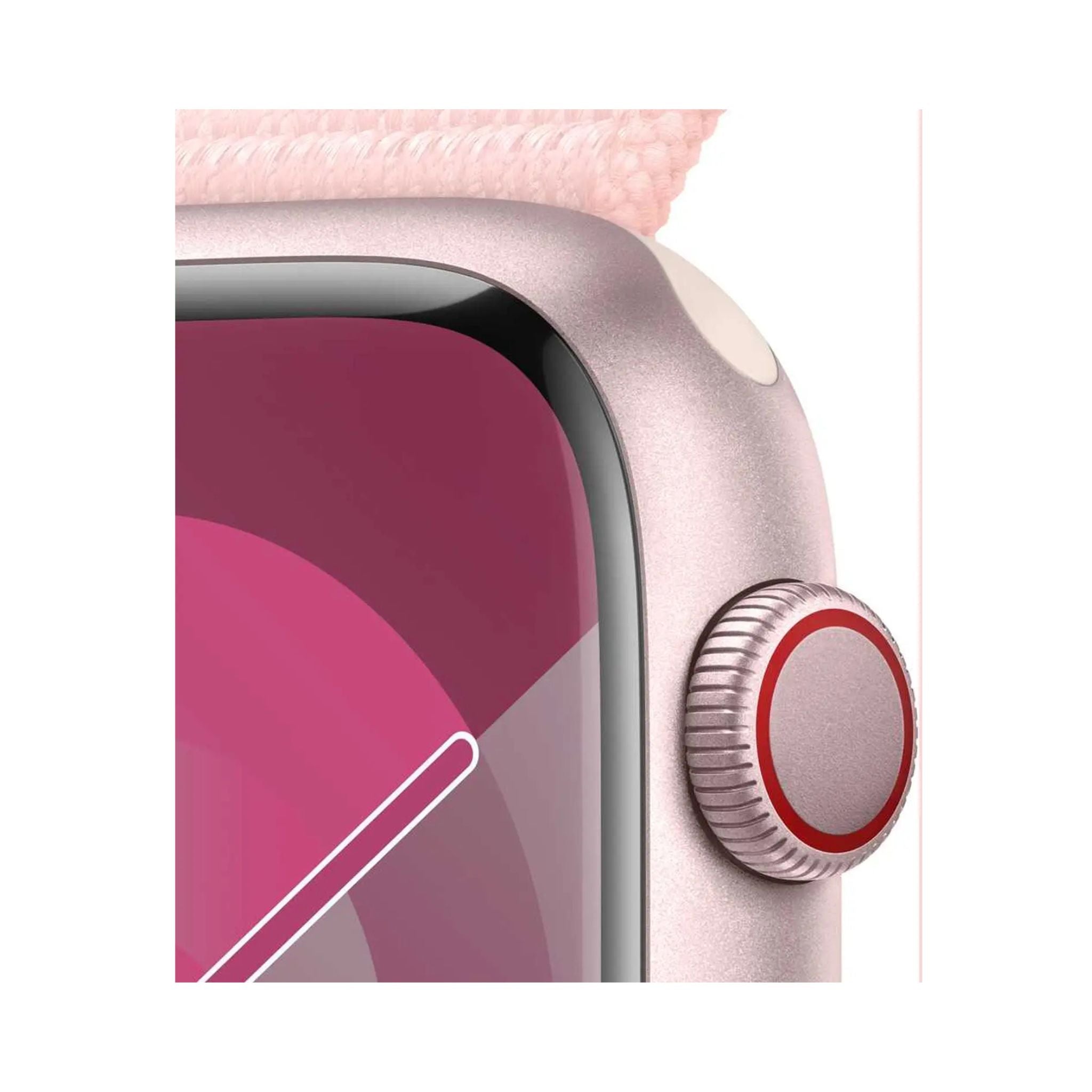 Apple Watch Series 9 GPS 45mm Pink Aluminum Case with Light Pink Sport Loop