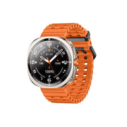 Smartwatch with an orange band on a white background