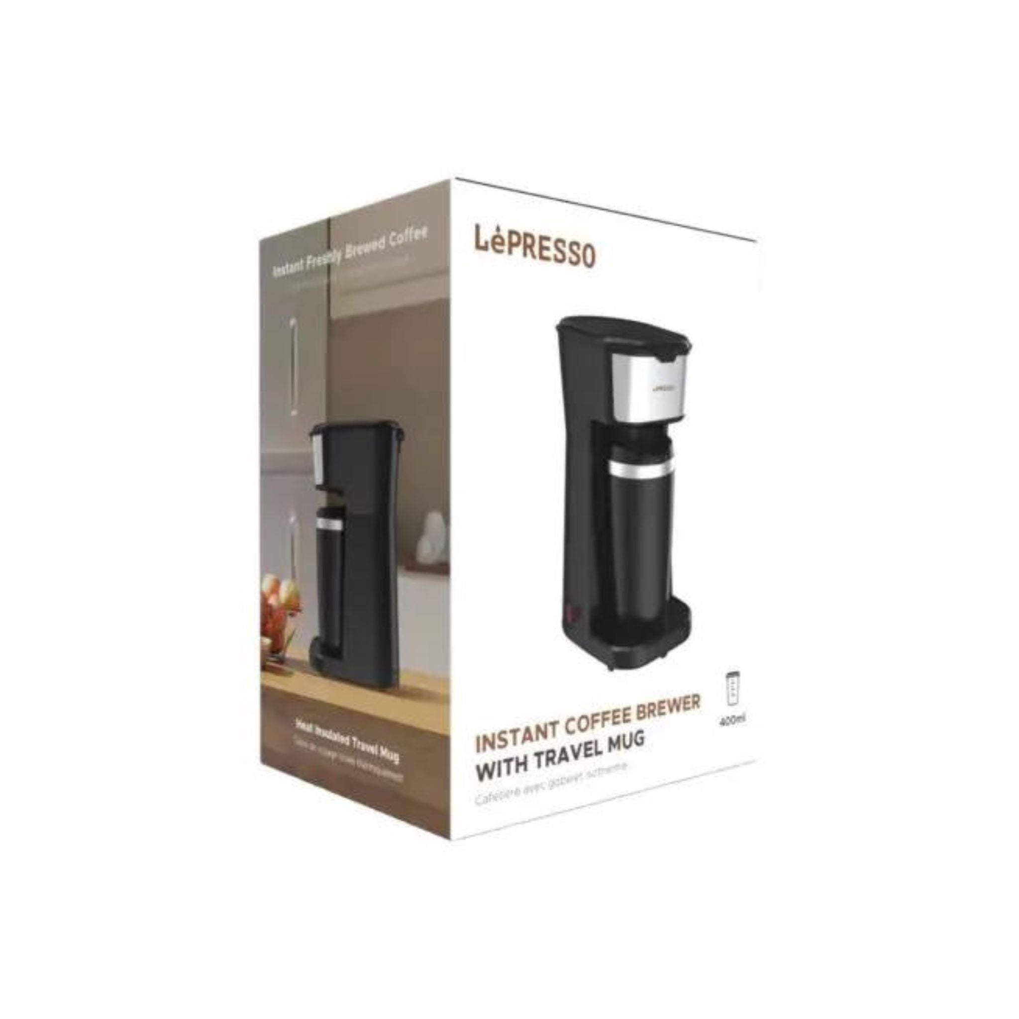 LePresso Coffee Maker with  Travelling Mug 450W - Black