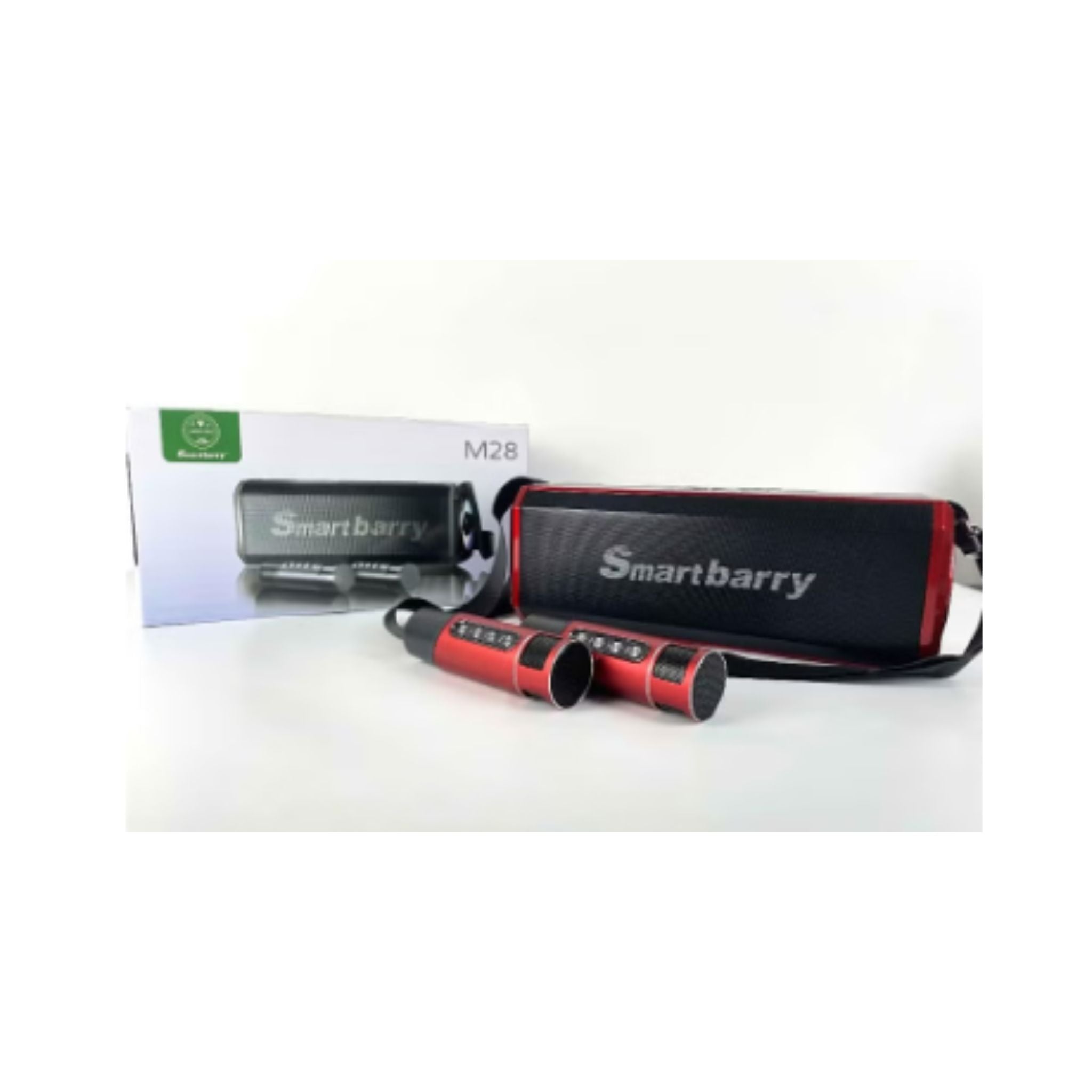 SmartBarry M28 Portable Karaoke Machine Wireless Bluetooth Speaker With two Microphones - Red