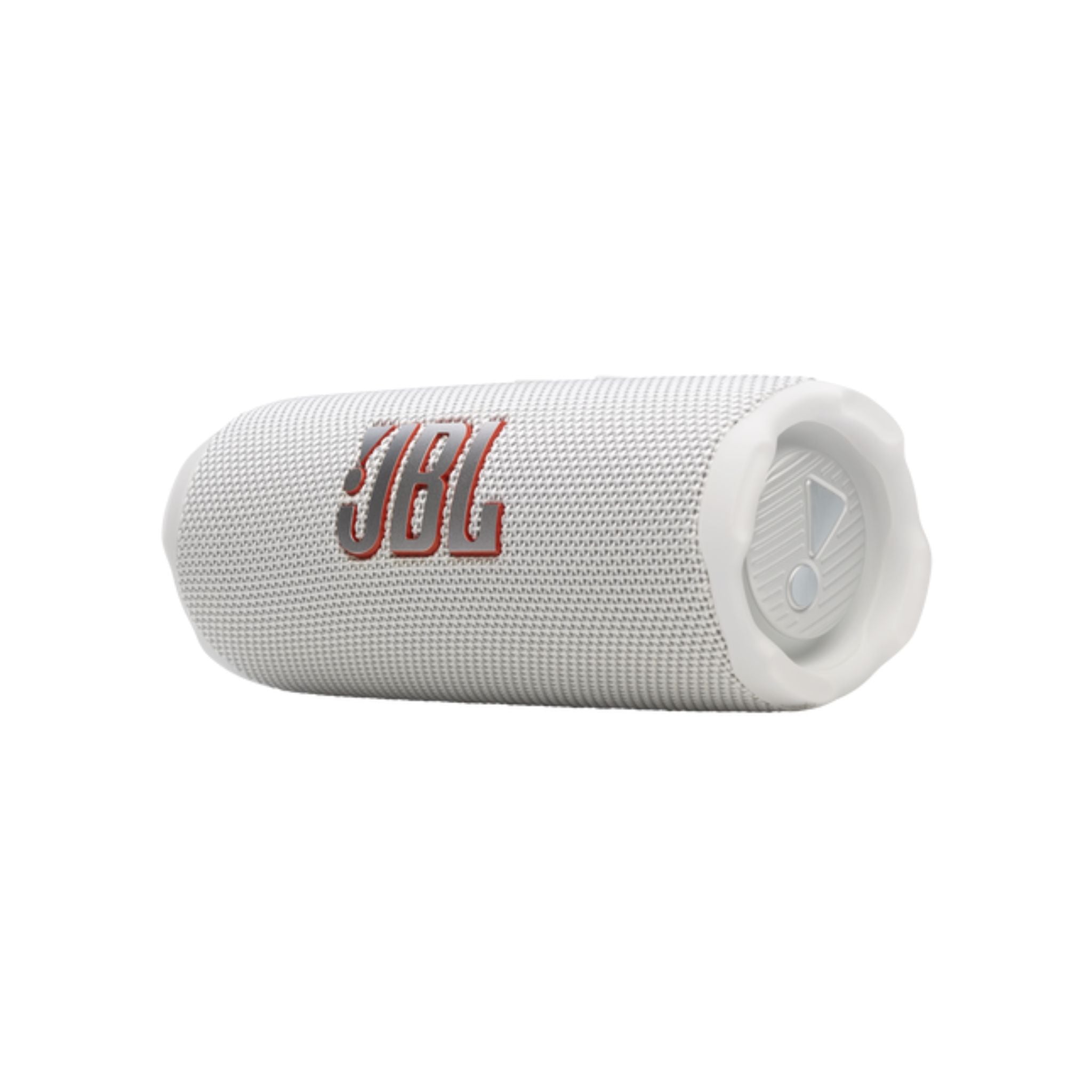 White JBL speaker on a white background