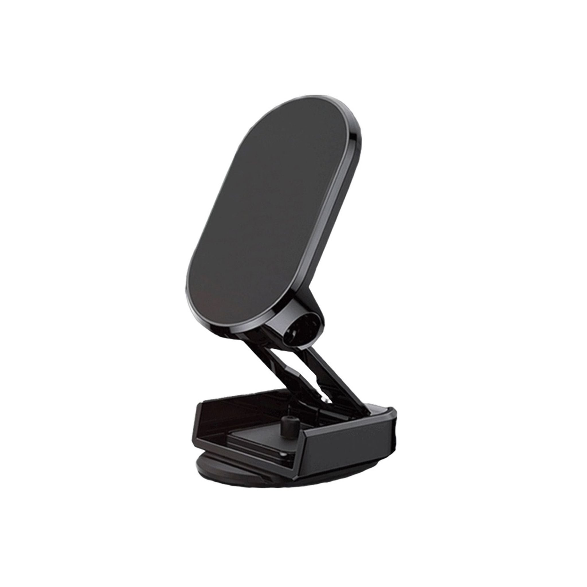 A black Porodo dashboard magnet phone holder with a metal plate for mounting on a dashboard.