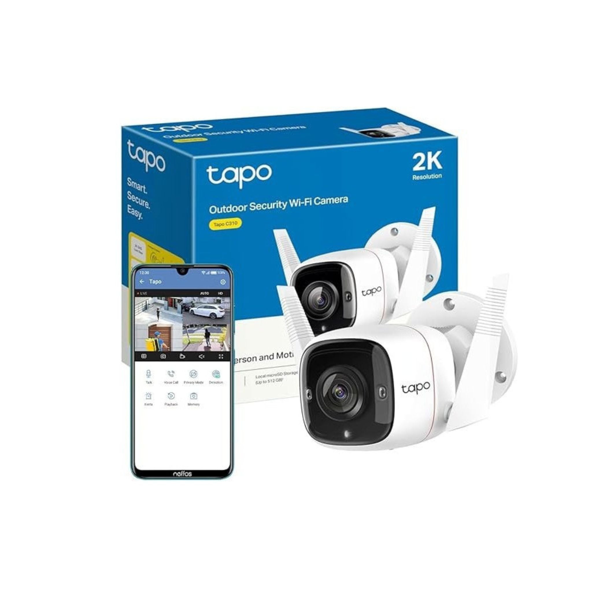 TP-Link Tapo Outdoor Security Camera/CCTV, Weatherproof Plus 2-way Audio And SD Storage (Tapo C310)