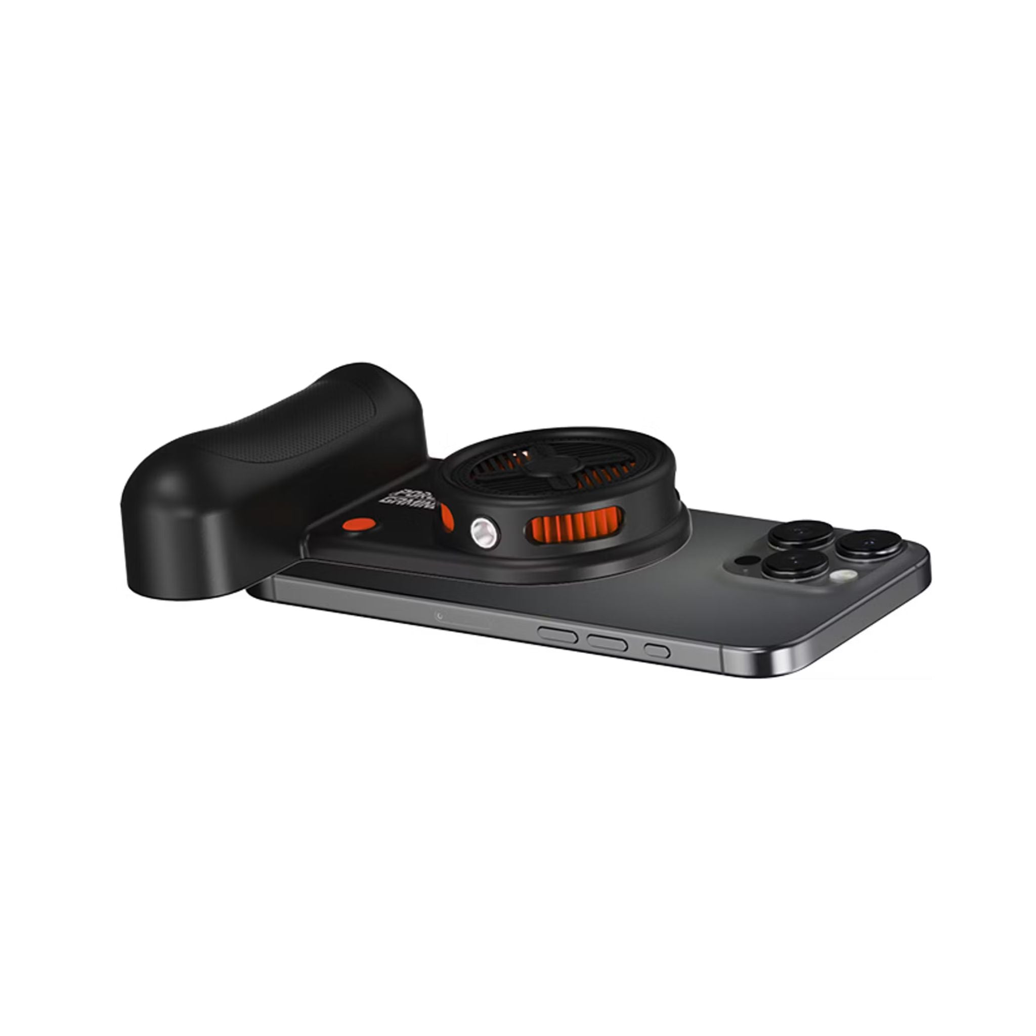 Porodo Gaming Arcticchill Magnetic Phone Cooler with Ultra-Quiet Fan, High Speed Fan, Slip-Resistant Design, 90 Minutes Working Time, 5000mAh Battery Capacity - Black / Orange