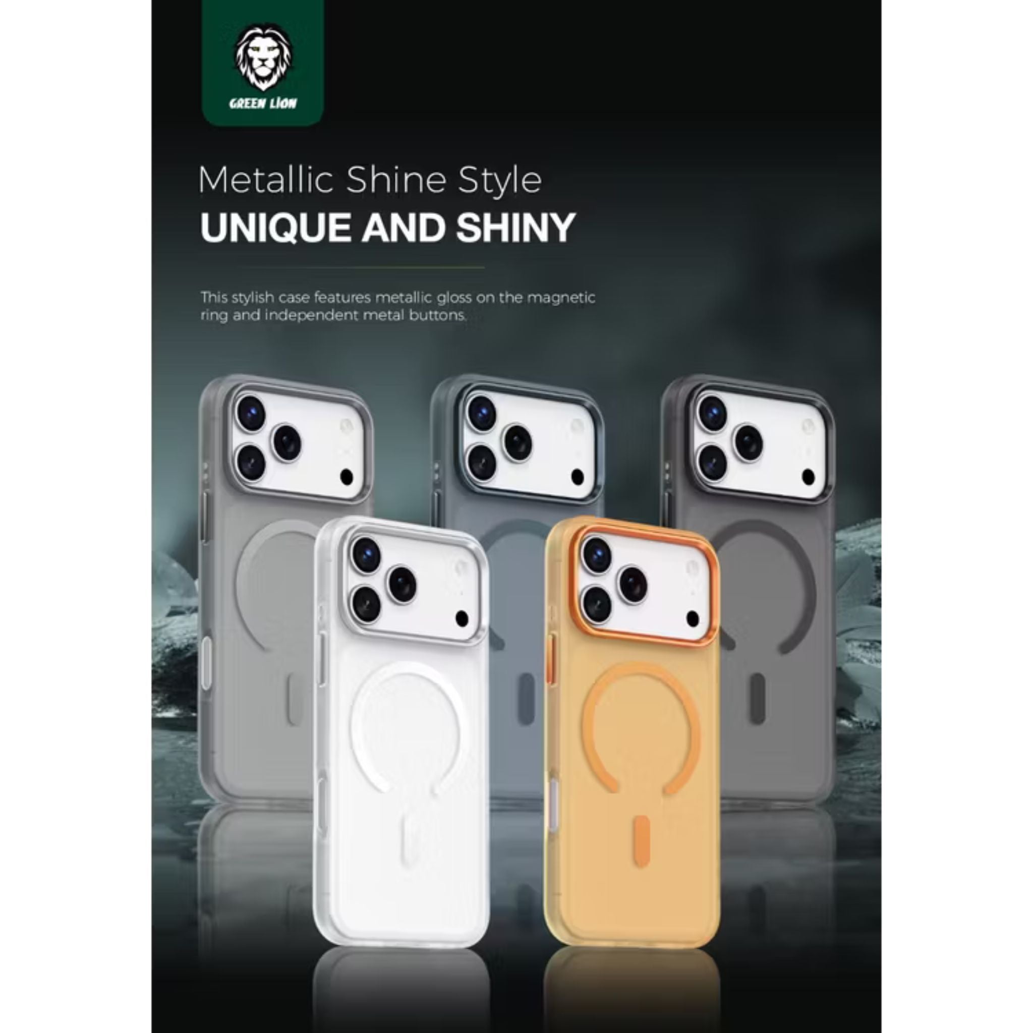 Green Lion Matte MagSafe X Case for iPhone 17 Pro Max, Comfortable Grip, Anti-Scratch, Metal Buttons, Anti-Fingerprint, Drop Protection, Camera Protection - Orange Titanium