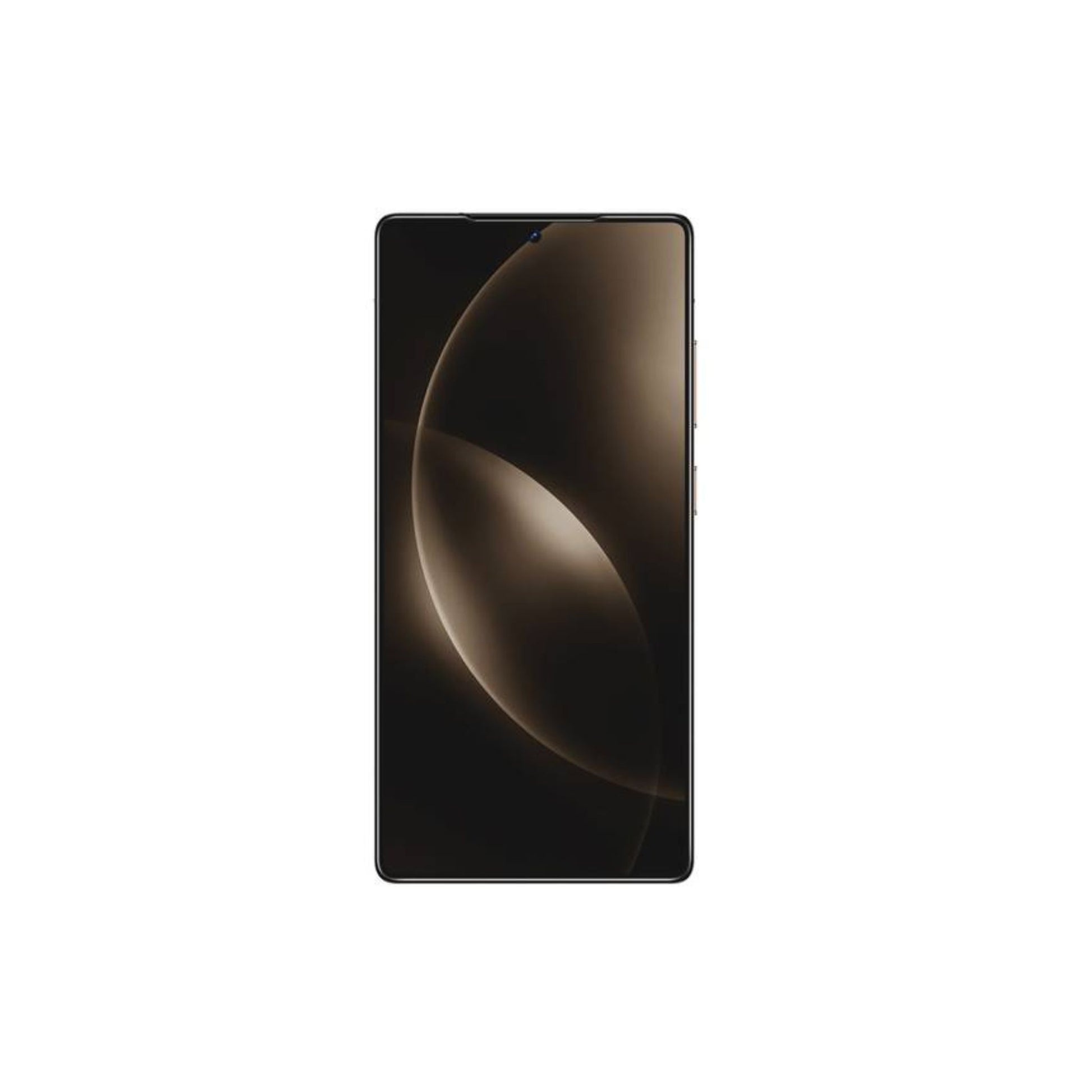 A Samsung Galaxy S25 smartphone with a black privacy screen protector applied to its display.