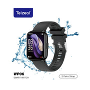 Telzeal WP06 Smartwatch with Full-Touch Color Display, Waterproof Design, Multiple Watch Faces, Stylish & Comfortable Wear – Black