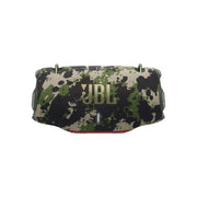 Camouflage-patterned JBL speaker on a white background