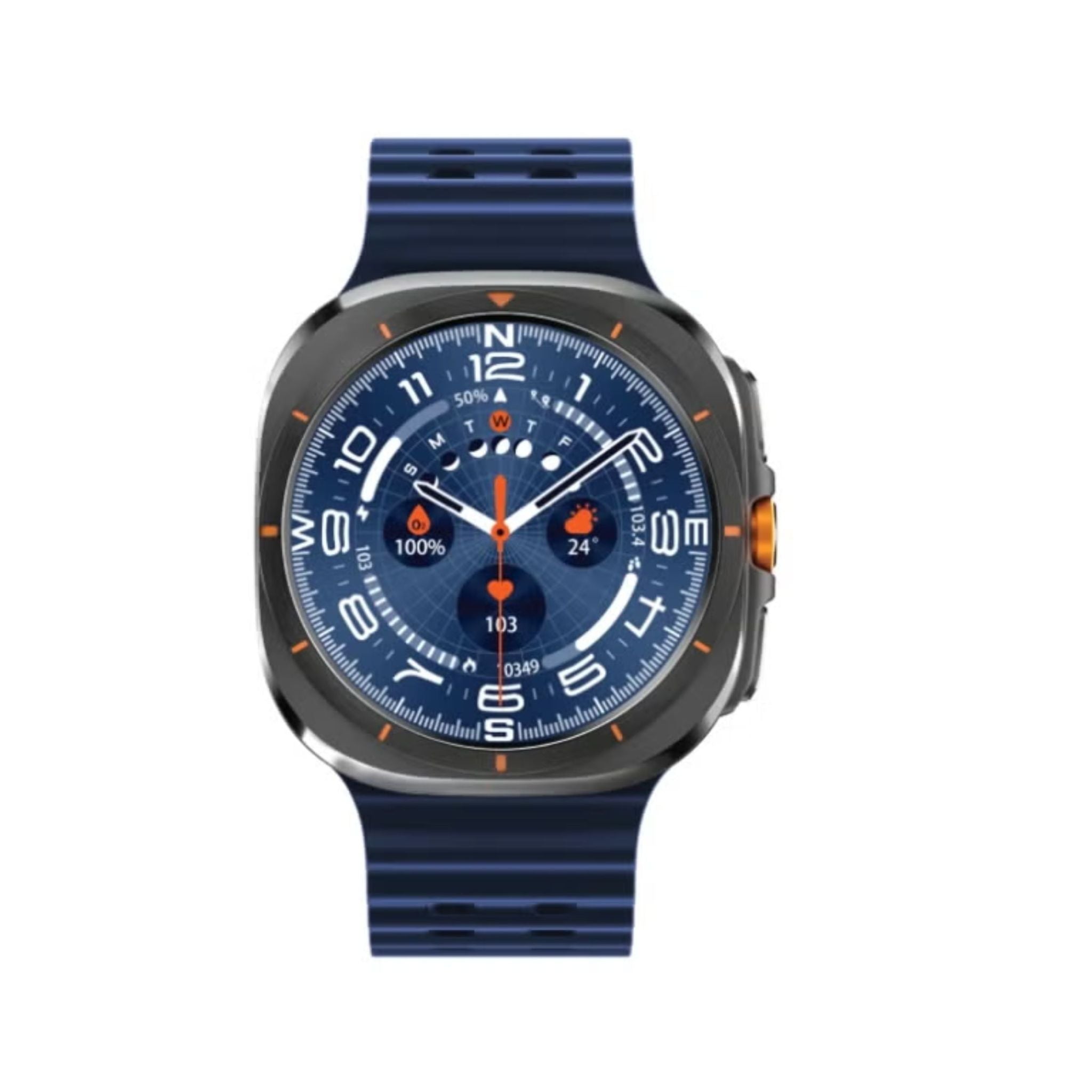 Porodo Voyager Smart Watch 1.43" AMOLED Display 466×466, Bluetooth Calling, Built-In Compass, Rugged Zinc Alloy Design, 400mAh Battery Up to 7 Days, Android & iOS Compatible- Blue