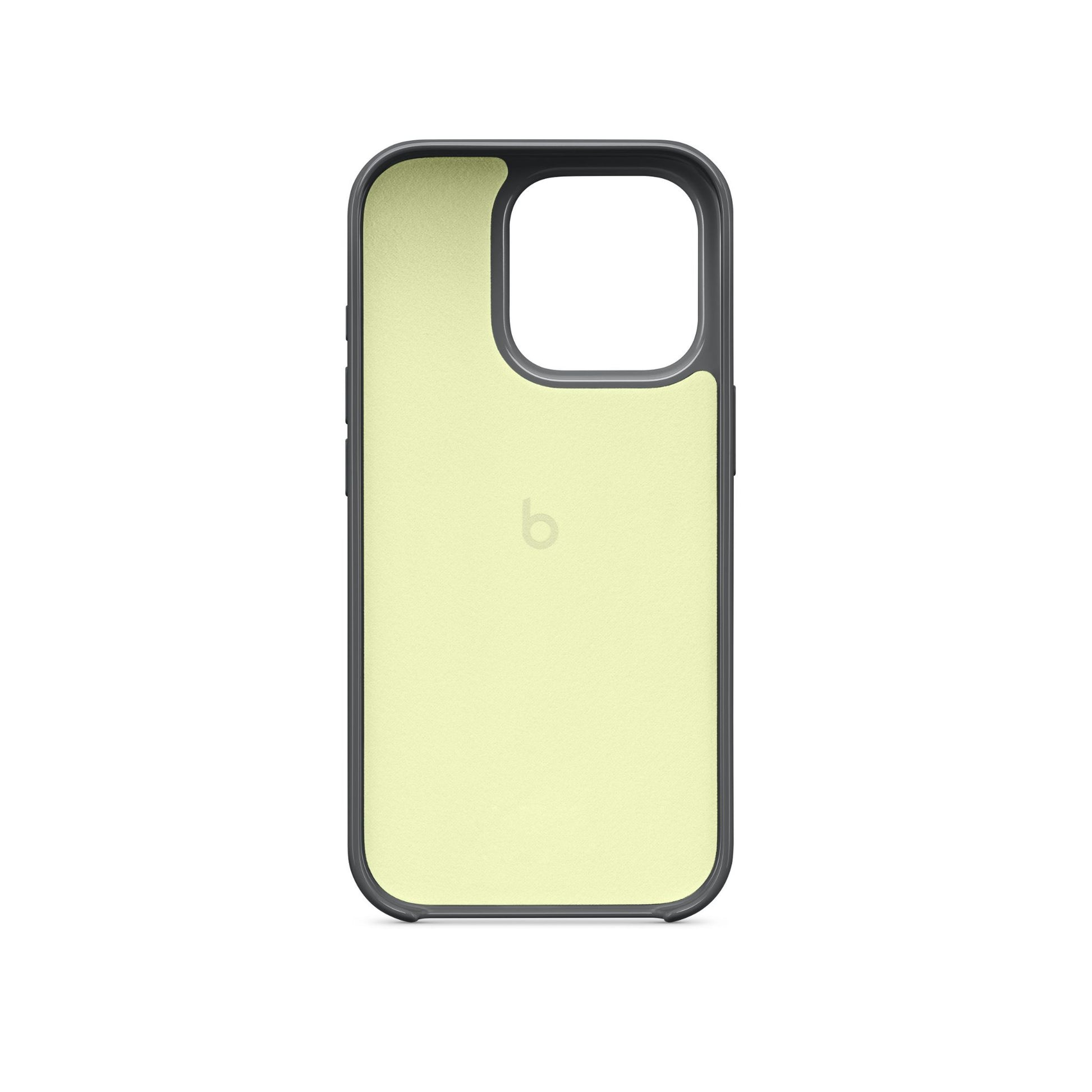 A black iPhone 16 Pro case with a clear back and a MagSafe logo on the bottom right corner.