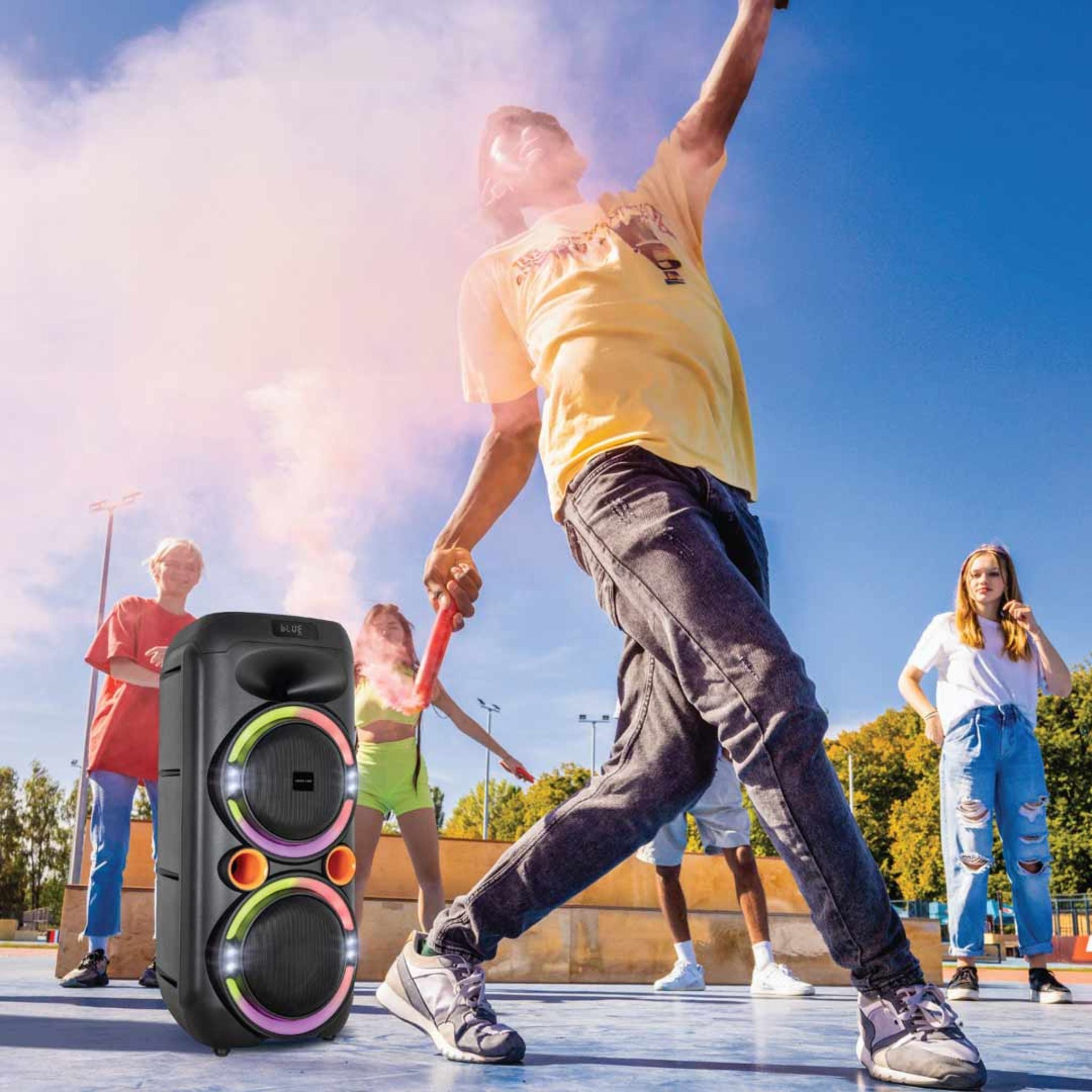 Green Lion PartyLife 300 Bluetooth Speaker with Bluetooth Version 5.0, Light Show and Deep Bass - Black