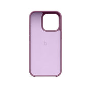 A purple iPhone 16 Pro case with a clear back and a MagSafe logo on the bottom right corner.