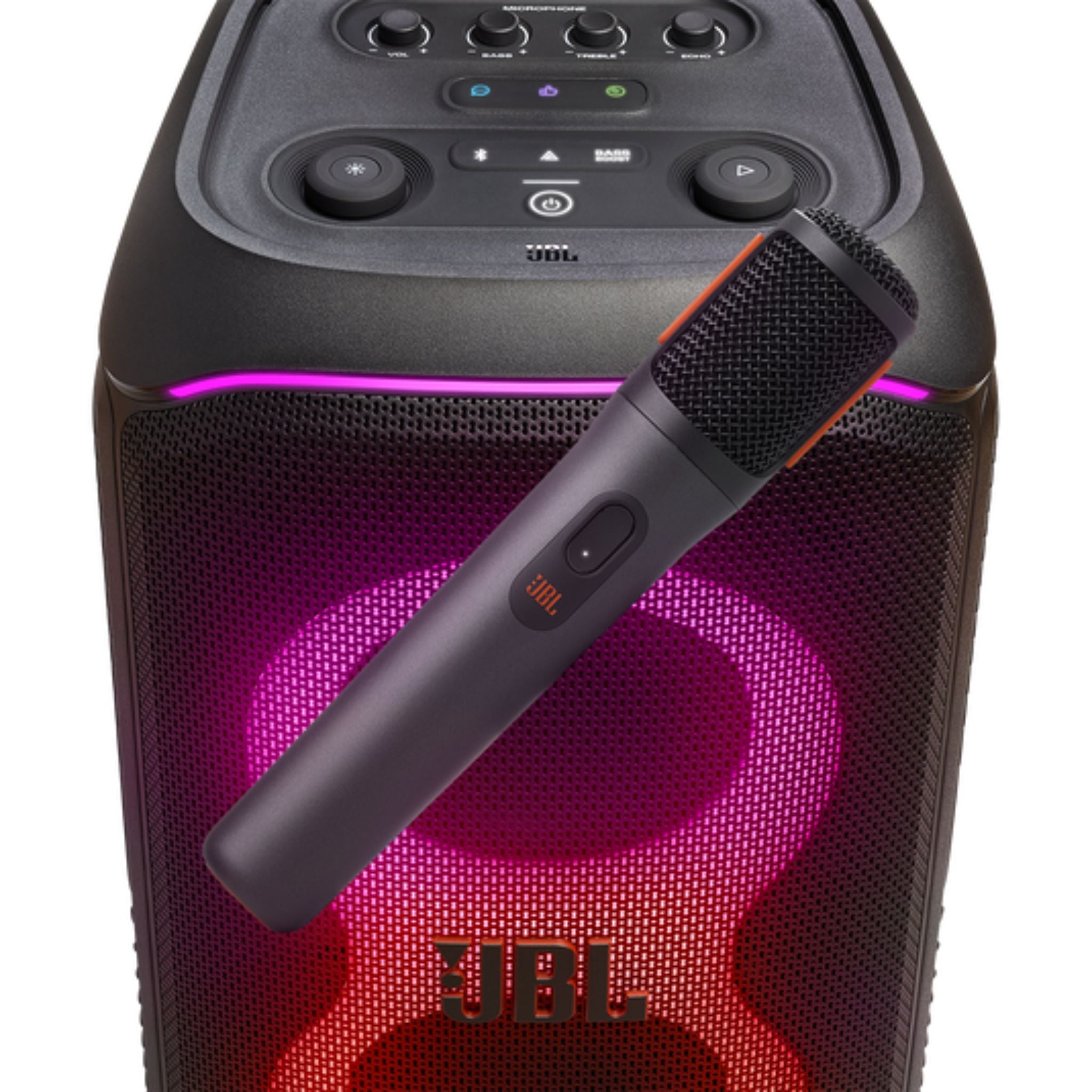 JBL PartyBox Wireless Mics, 16mm ECM Microphone Head, 600mAh Mic Battery, 700mAh Dongle Battery, Built-In Foam Pop Filter, Stable 2.4GHz Connection- Black
