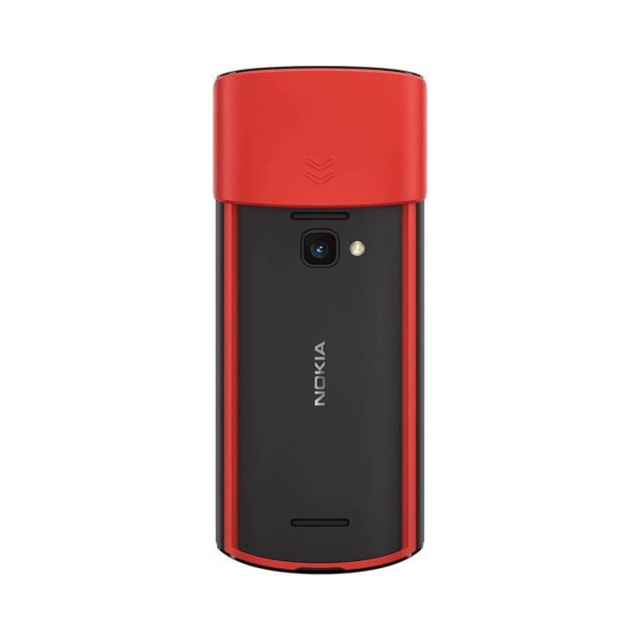 Nokia 5710 XA TA-1498 Dual SIM 4G Feature Phone, 128MB Storage, 48MB RAM, MP3 Player, Wireless FM Radio, Earbuds Included – Black/Red