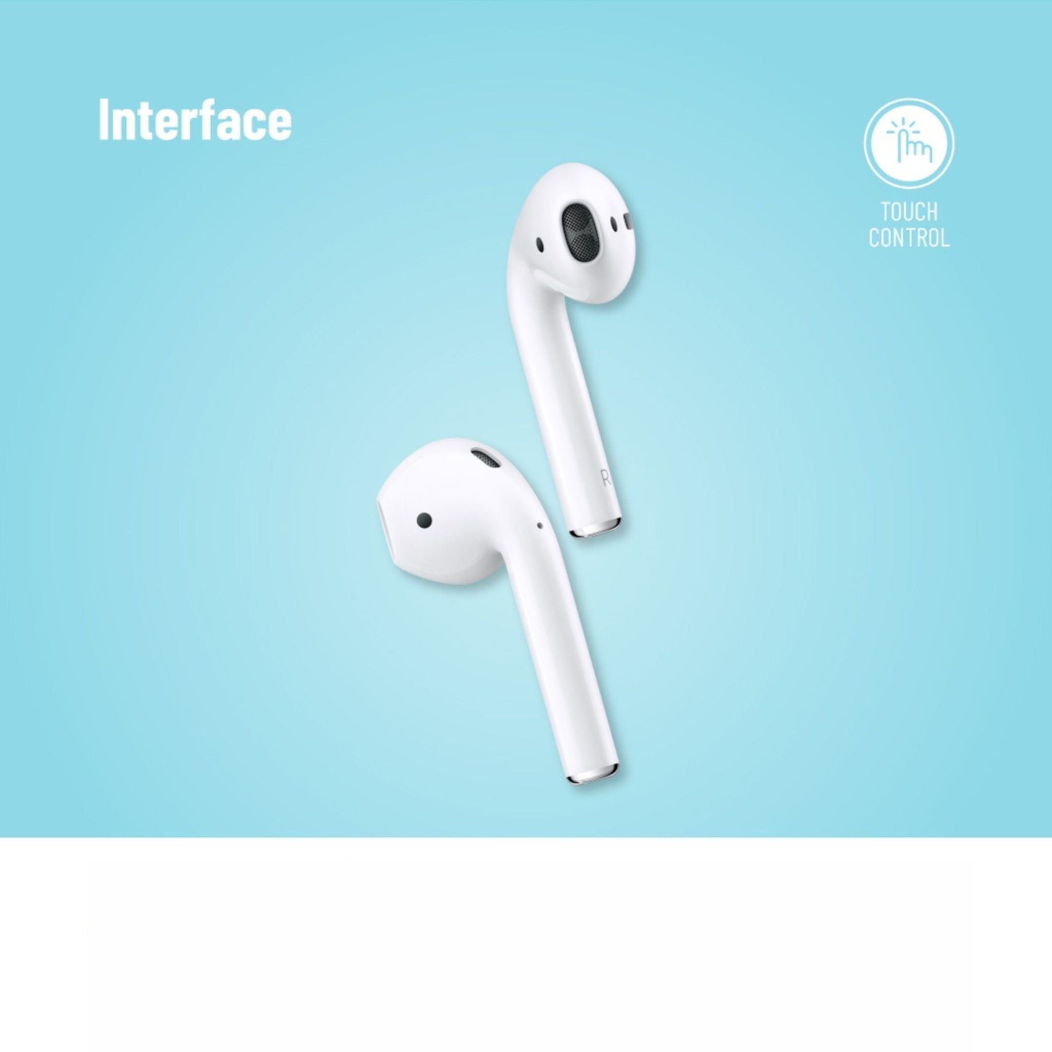 Porodo Blue Deep Bass Wireless Earbuds 2, One-Step Pairing, Comfortable Fit, Independent Earbuds, Touch Control, Deep Bass - White