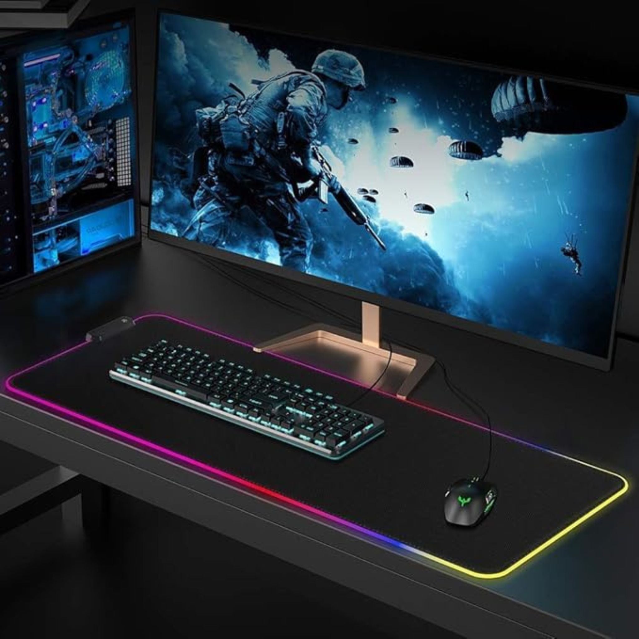 RGB Gaming Mouse Pad, Extra-Large Soft LED Extended Mouse Pad with 10 Lighting Modes, Anti-Slip Rubber Base – FG0313 (B07QNDFV1V)