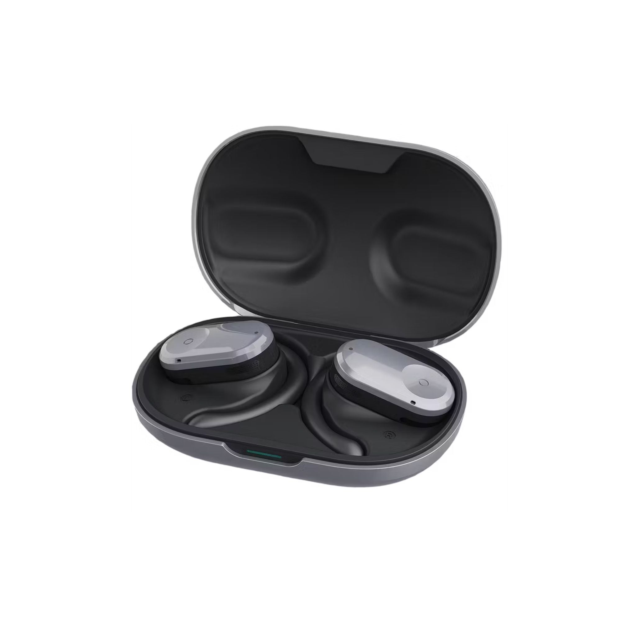 Green Lion Ocean Open-Ear Earbuds with Open-Ear Design, Up to 6 Hours Playtime, 135° Free Rotation, Game Mode, Low Latency, 180 Hours Standby Time, IPX4 Waterproof - Black