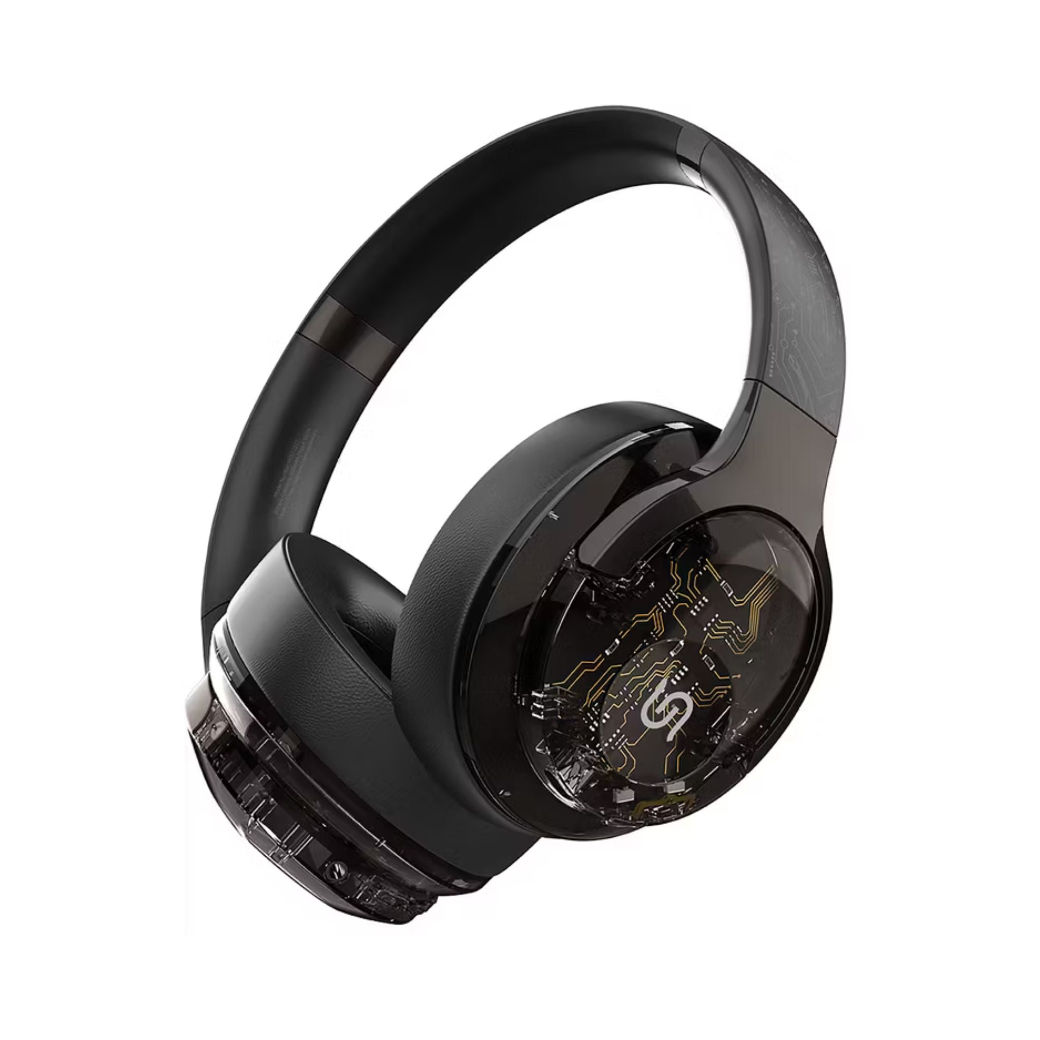 Black gaming headset on a white background