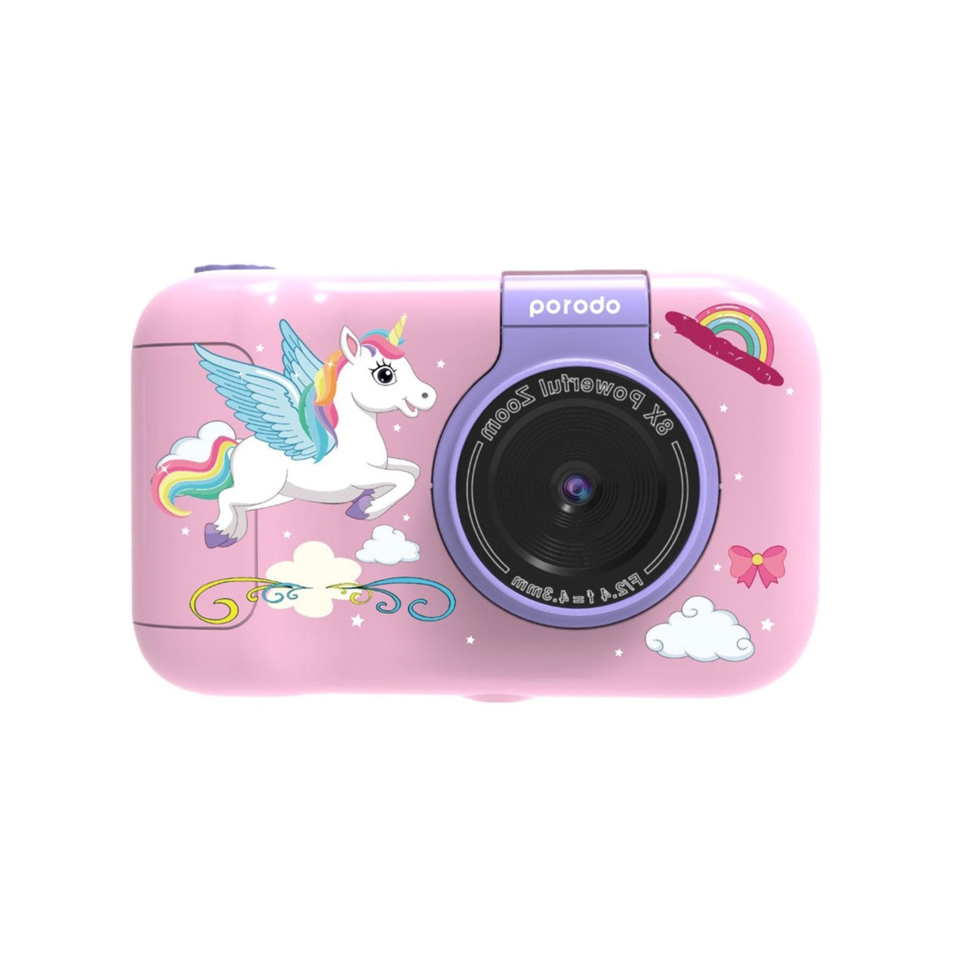 Porodo Lifestyle Kids Flip Digital Camera with Tripod Stand, Type-C Charging Port, 2.4" Wide Screen, 1000mAh Battery Capacity