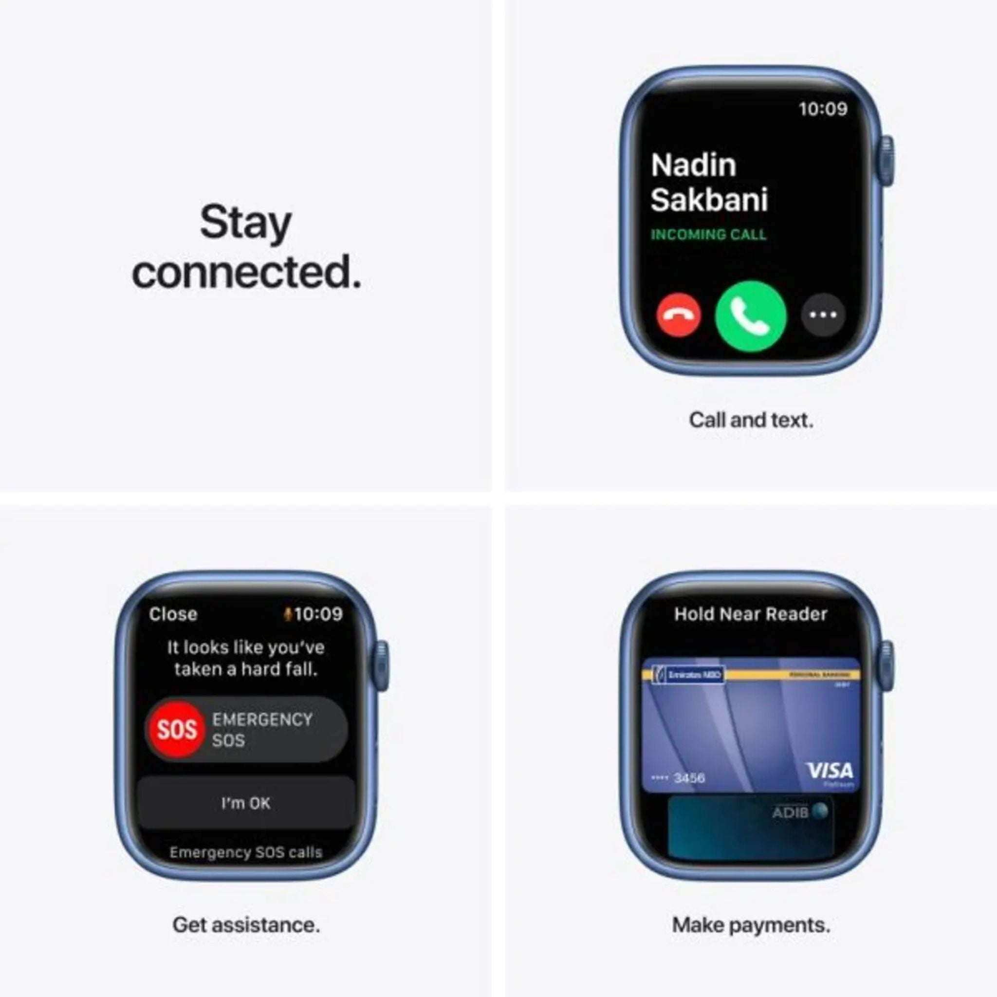 Apple Watch Series 7 (GPS, 41mm) Smart watch - Blue Aluminium Case with Abyss Blue Sport Band