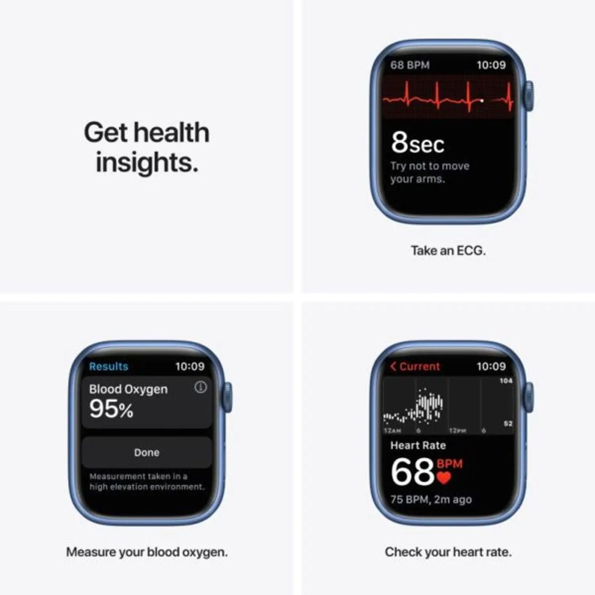 Apple Watch Series 7 (GPS, 41mm) Smart watch - Blue Aluminium Case with Abyss Blue Sport Band