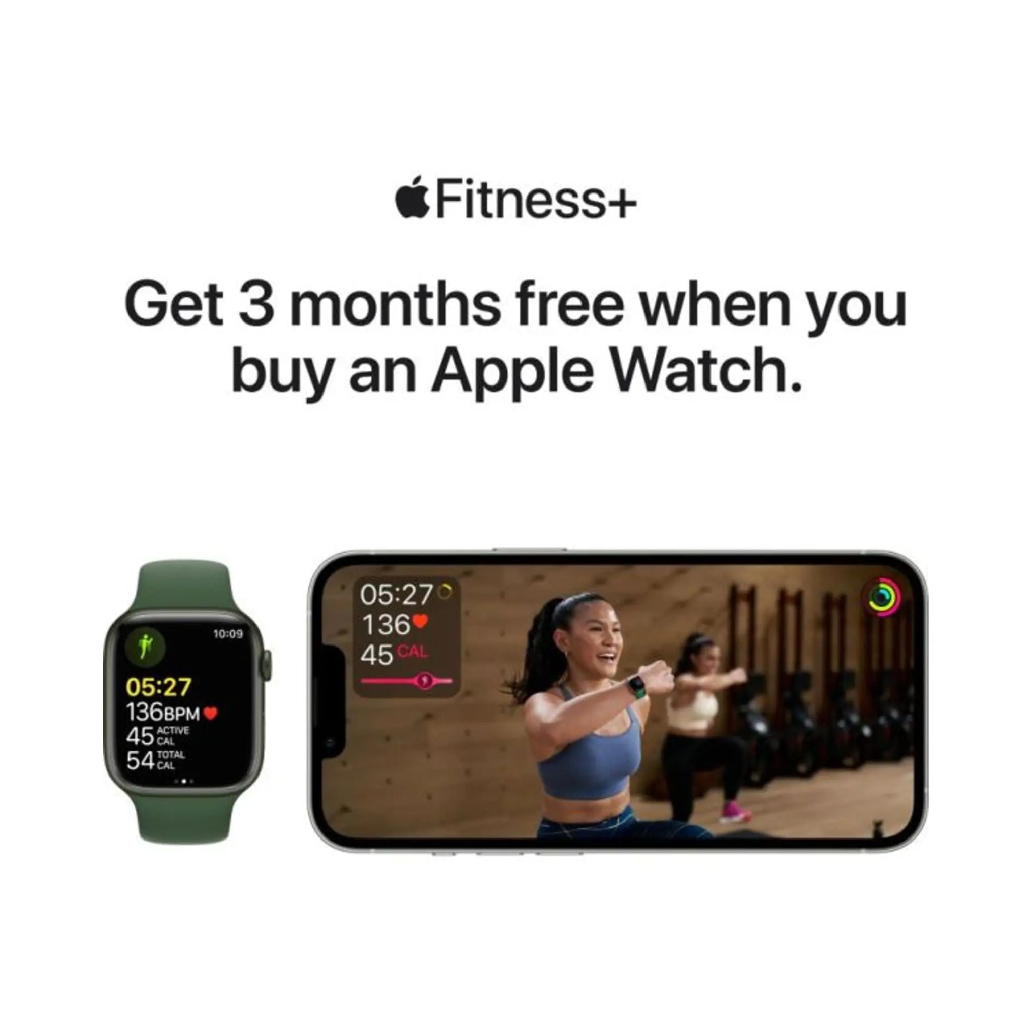 Apple Watch Series 7 GPS+ Cellular, 45mm Green Aluminium Case with Clover Sport Band