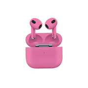 A pair of pink Porodo wireless earbuds with a charging case.