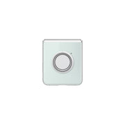 Square light switch with circular design on a white background