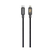 Porodo USB-C to Lightning Braided Cable with 27W Rated Power, 480Mbps Data Transfer, 1m Cable Length, Fast Charging & Data Transfer - Black