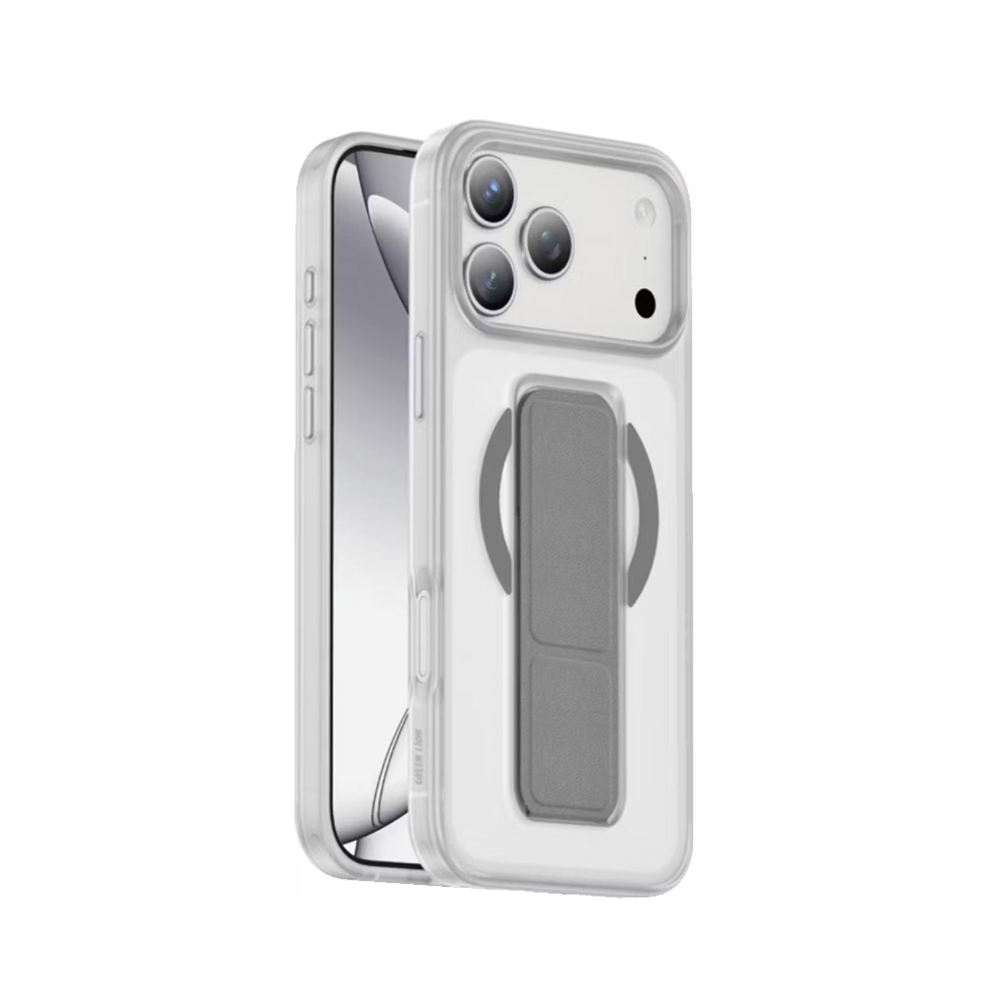 Green Lion Grip 360° MagSafe Case for iPhone 17 Pro, Up to 3500gs Force Impact Resistance, Foldable Stand, Strong Magnets, Drop Protection, Anti-Scratch, Leather Grip Strap, Camera Protection, Horizontal & Vertical Features - Silver Titanium
