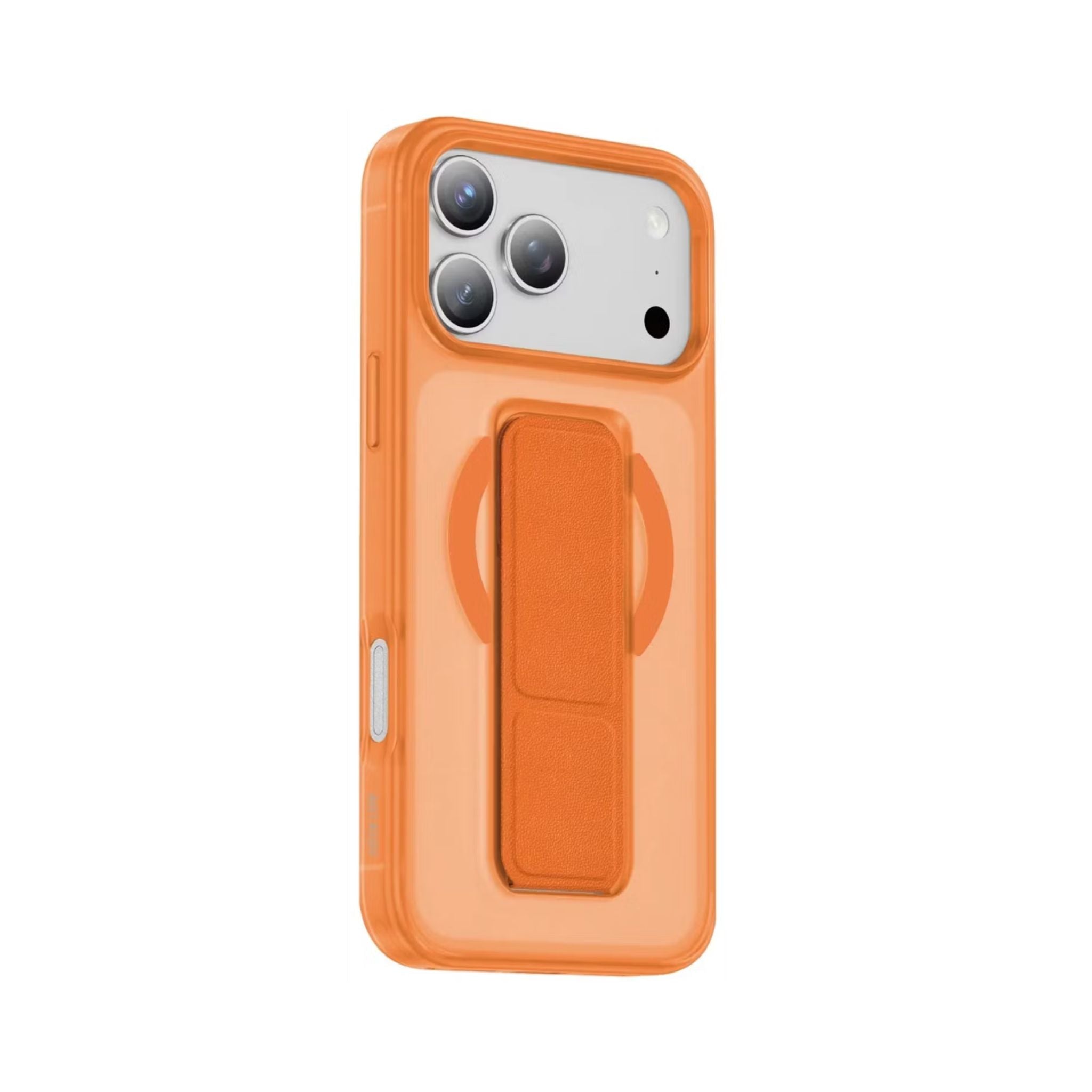 Green Lion Grip 360° MagSafe Case for iPhone 17 Pro, Up to 3500gs Force Impact Resistance, Foldable Stand, Strong Magnets, Drop Protection, Anti-Scratch, Leather Grip Strap, Camera Protection, Horizontal & Vertical Features - Orange Titanium