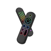 Porodo Air Mouse Remote and Mini Keyboard with 6 Axis Gyro Sensor, Arabic & English Layouts, 58 Full QWERTY Keyboard Keys, 3 Adjustable Level Mouse Pointer Movement, 250 mAh Battery Capacity - Black